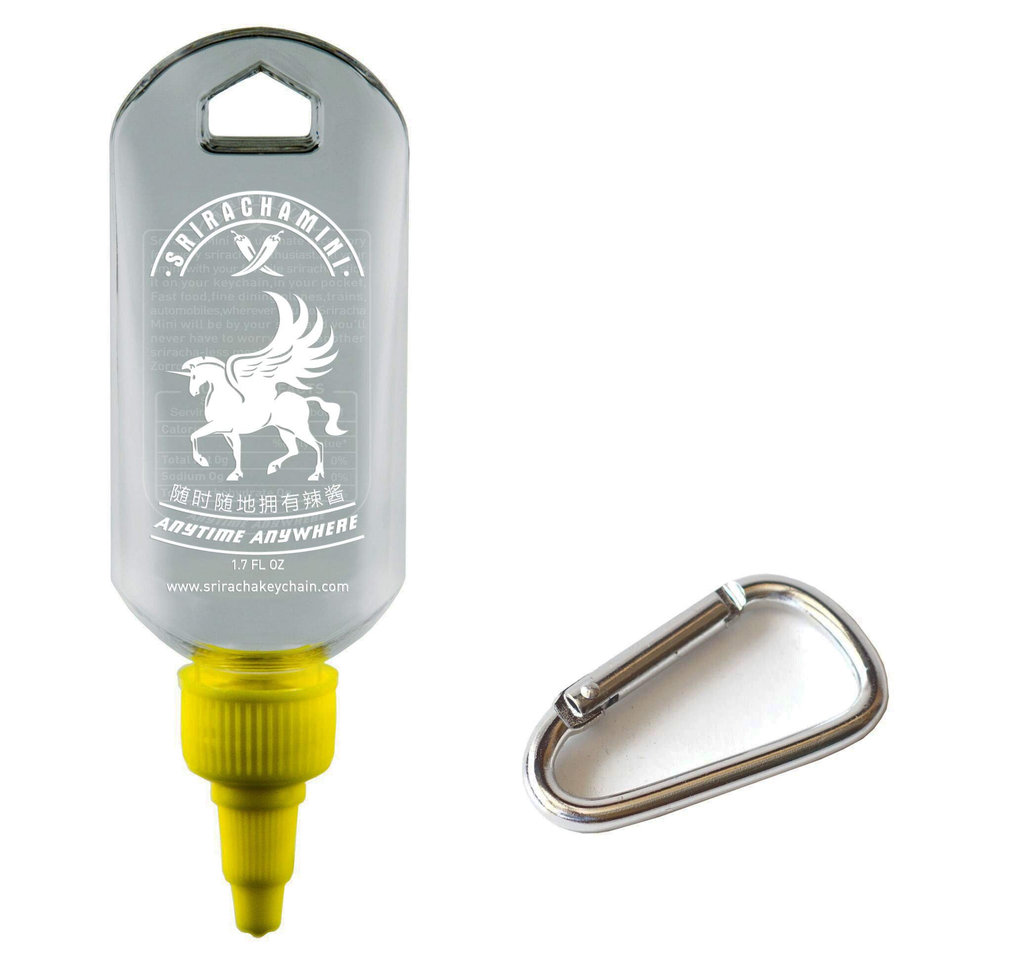 Sriracha Mini Hot Sauce Refillable Keychain Bottle (1-Pack, 1.7oz
