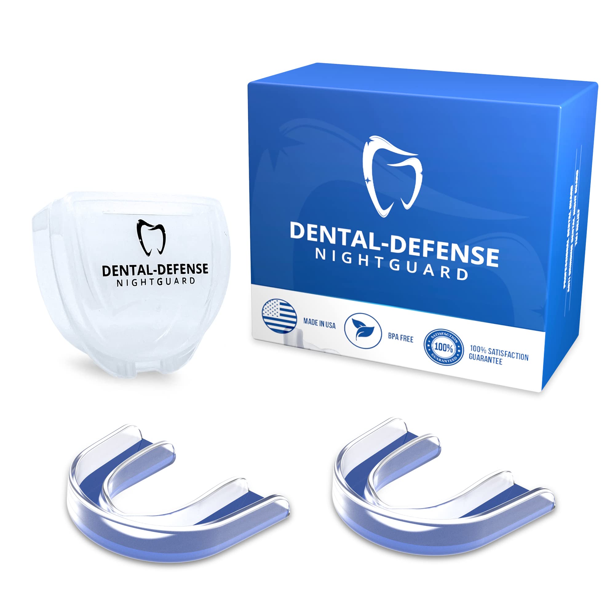 Dental Defense Premium Hard Surface Nightguard 2 Pack, Mouth Guard