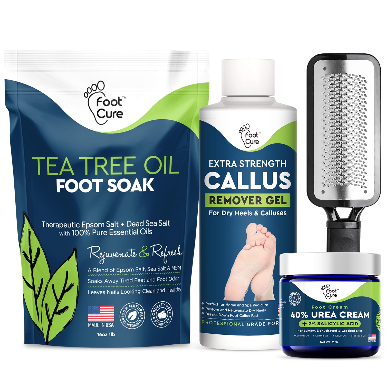 Tea Tree Foot Soak Callus Remover Gel Kit - Extra Strength Callus Remover  Gel Antifungal Foot Soak With Epsom Salts For Calluses Dry Cracked Heels  Toenail Fungus Odor - Pedicure for Tired