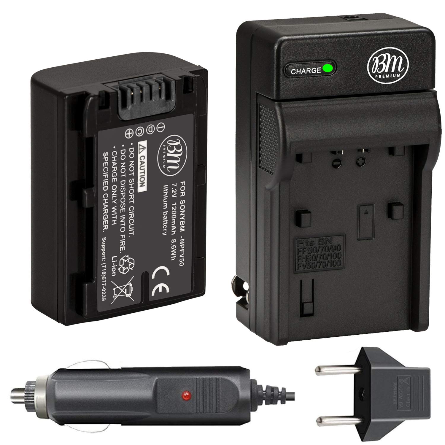 NP-FV50 Battery and Battery Charger for Sony DCR-SX44 DCR-SX45 HDR
