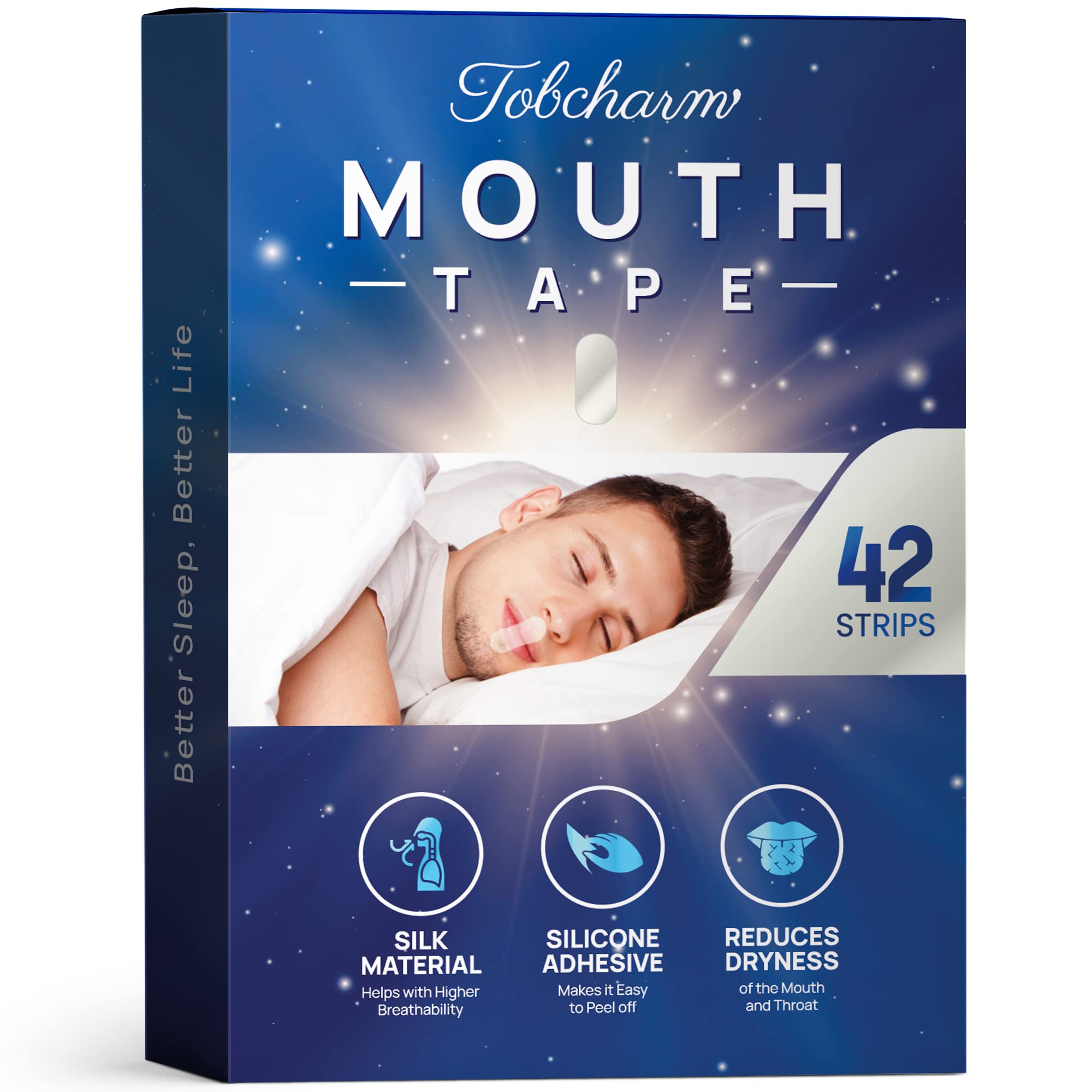 Tobcharm Mouth Tape for Sleeping Mouth Tape for Snoring Mouth Tape for  Nasal Breathing Sleep Mouth