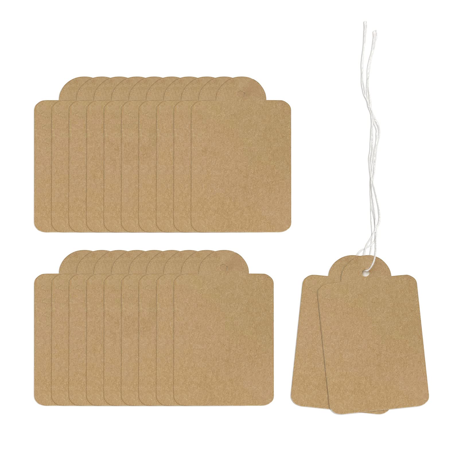 Kraft Paper Gift Tags with String, 500Pcs Blank Writable Tags Natural Twine,  Display Label for Jewelry Clothing Crafts 1.89 1.18 Inches 1.89 1.18