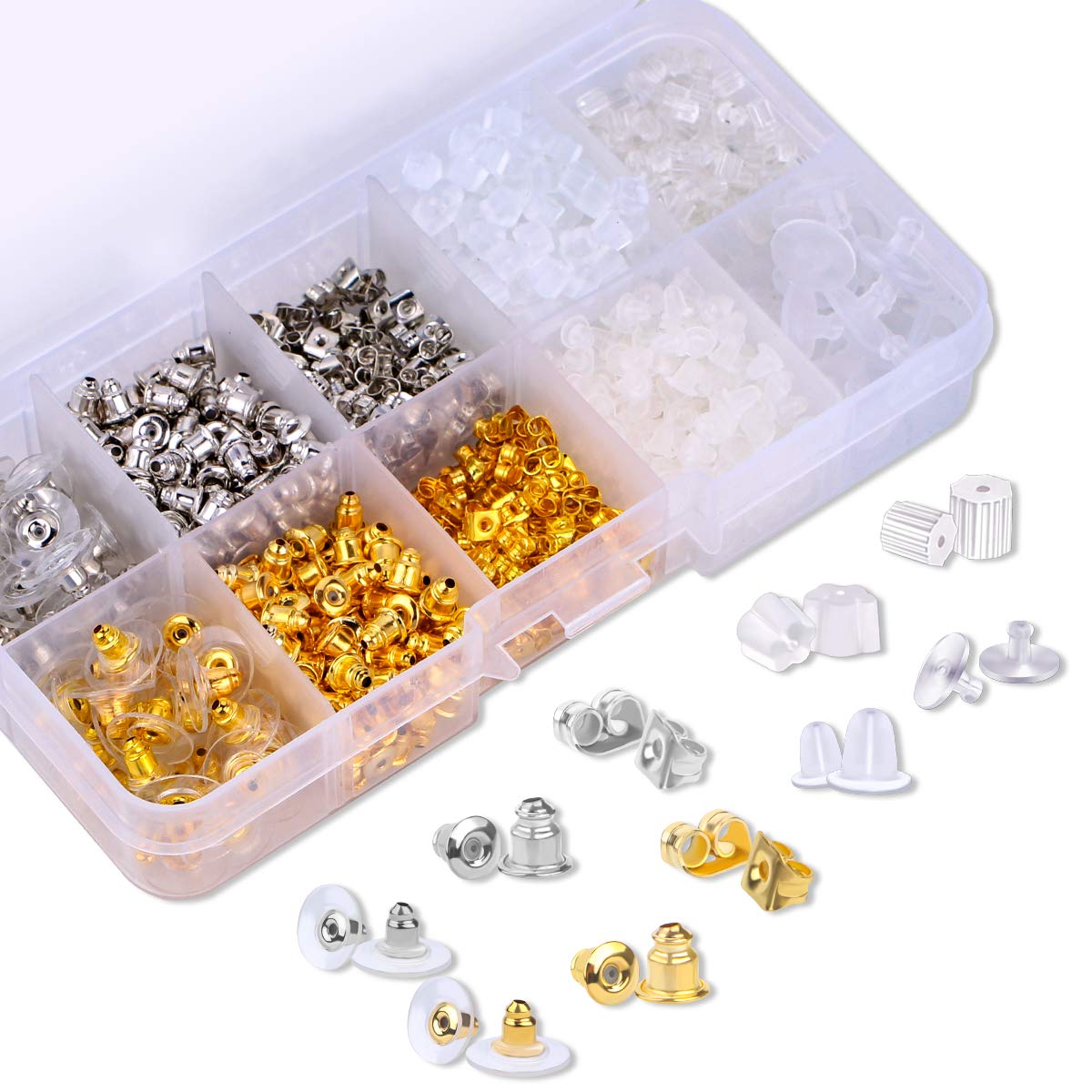 Clear Earring Backs, 200PCS Plastic Earring Stoppers, Tube Earring  Findings, Hypo-allergenic Jewelry Accessories
