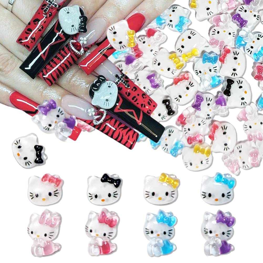 Tezocr Kawaii Nail Charms Hello Kitty Nail Charms for Acrylic