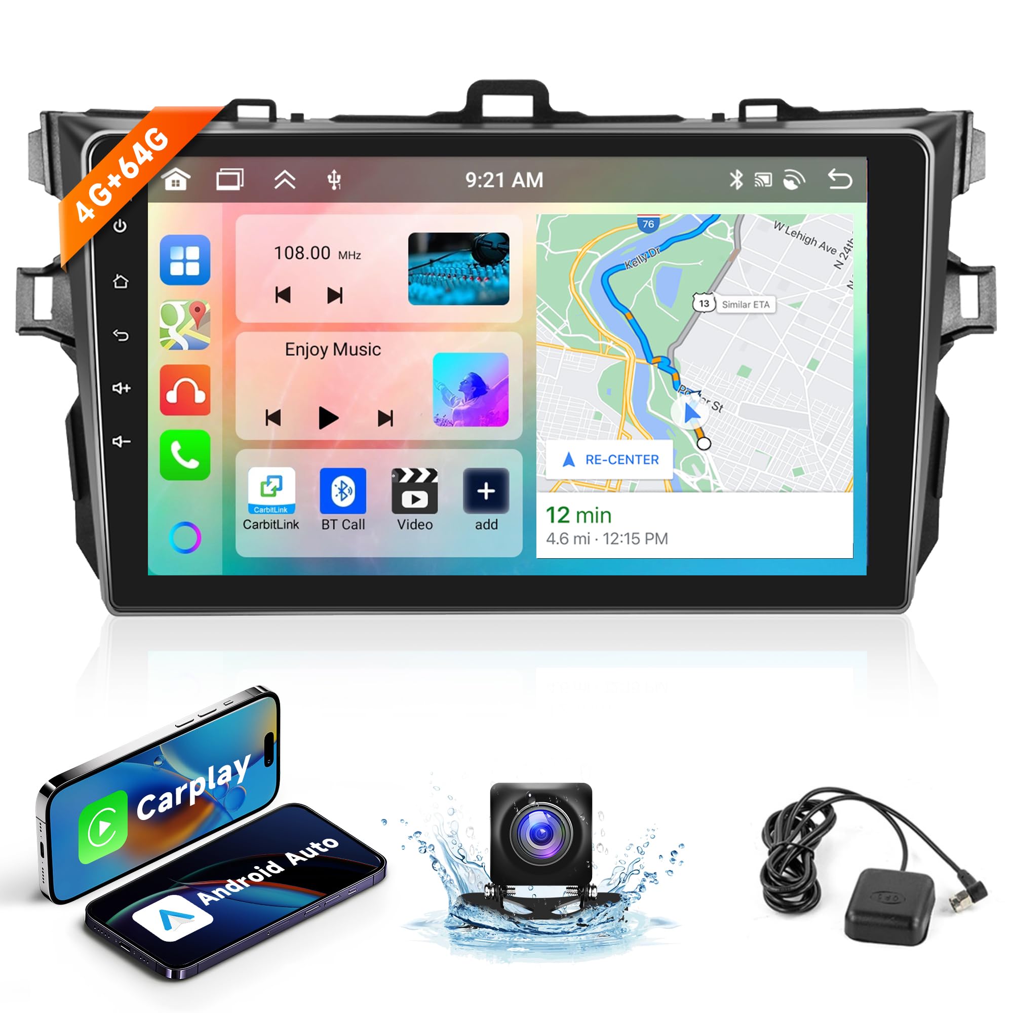 8 Core 4G 64G Android Car Stereo for Toyota Corolla 2006-2012 with