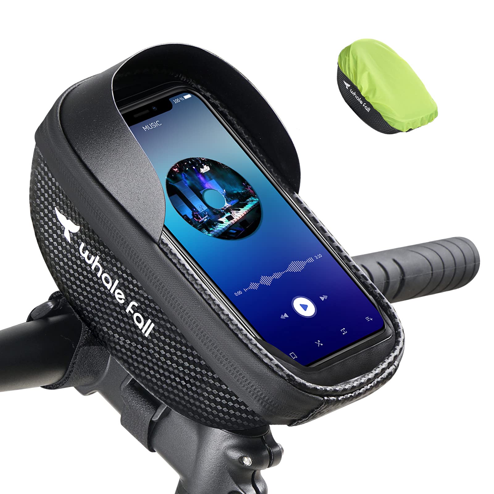 whale fall Bike Handlebar Bag Waterproof Bike Phone Holder Bike Phone Mount  Bicycle Phone Mount Bike Phone Bag Cycling Accessories with Rain Cover for  All Phone Under 7