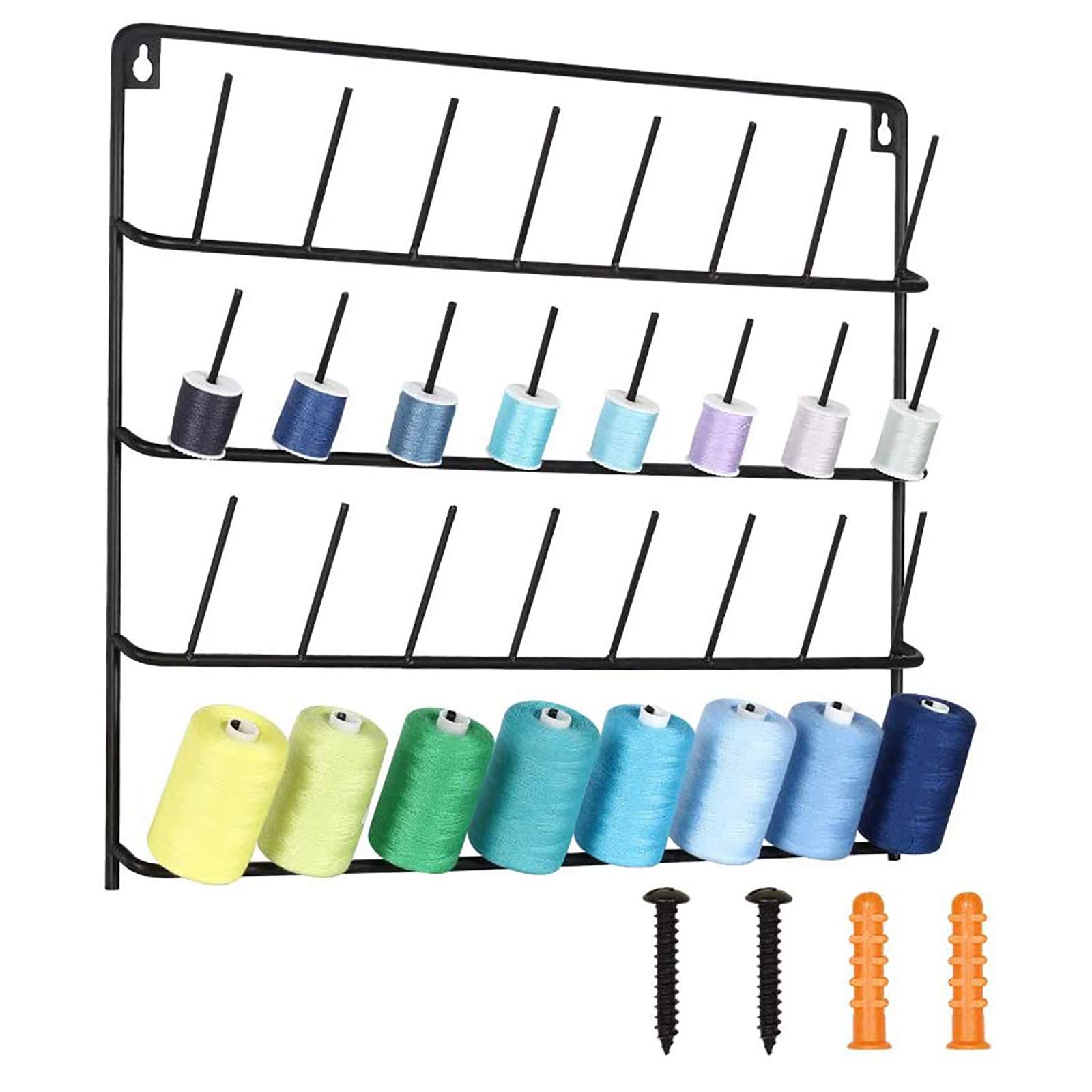 HAITARL 32-Spool Sewing Thread Rack Wall-Mounted Metal Sewing