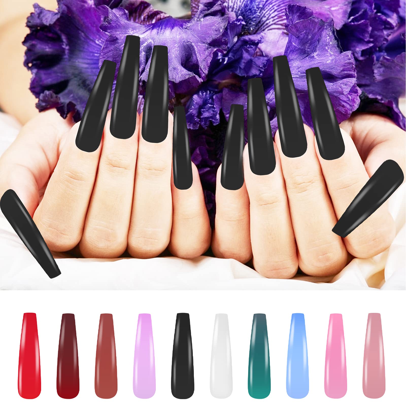 Solid Color Long Coffin Grey Acrylic Nails Coffin Matte Full Cover Press On  Nail Art Tips For Manicure MS01 10 From Dadabibi, $6.26 | DHgate.Com