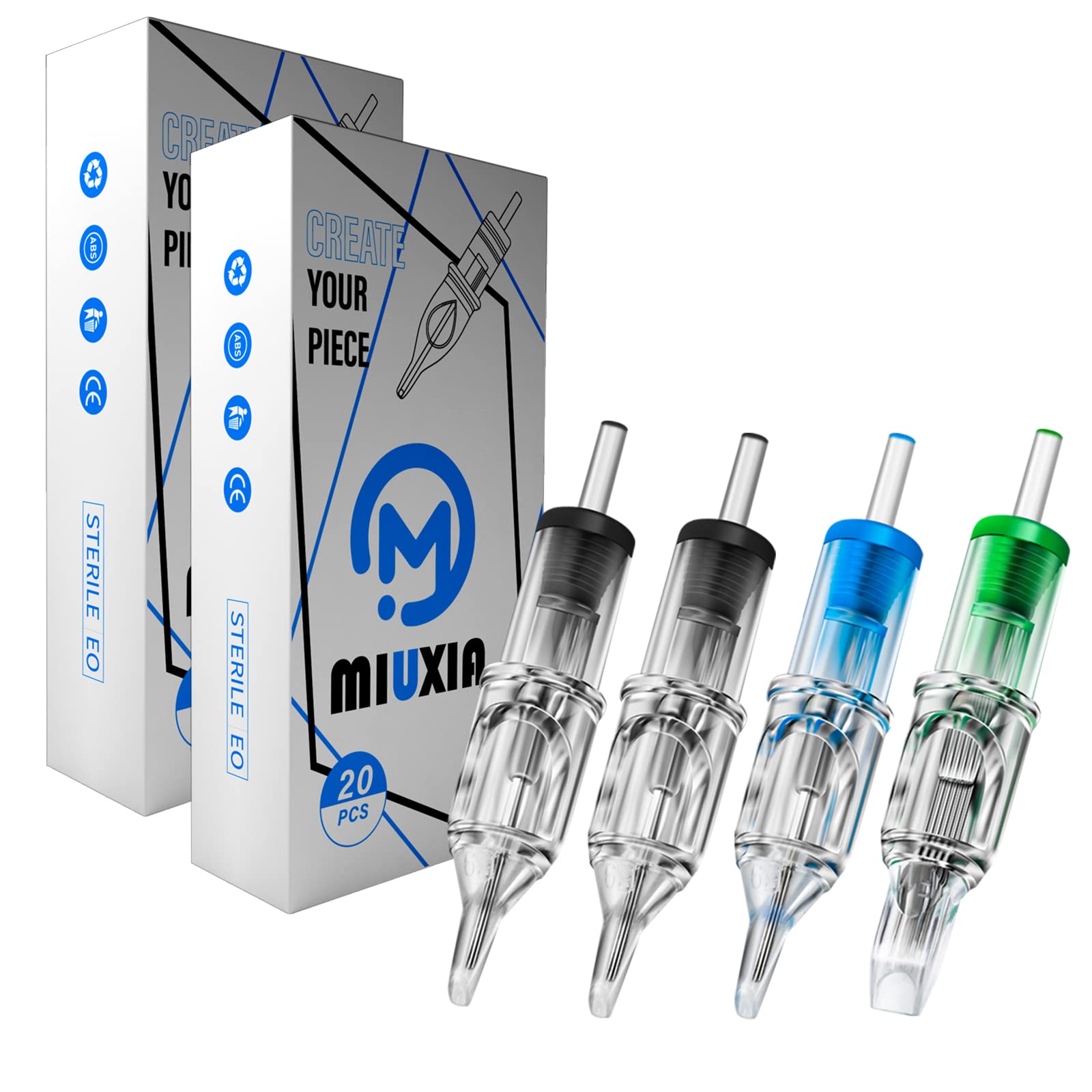 MIUXIA Tattoo Cartridge Needles 40Pcs Assorted Mixed Tattoo Needle  Cartridges Round Liner Shader Magnum 3RL 5RL