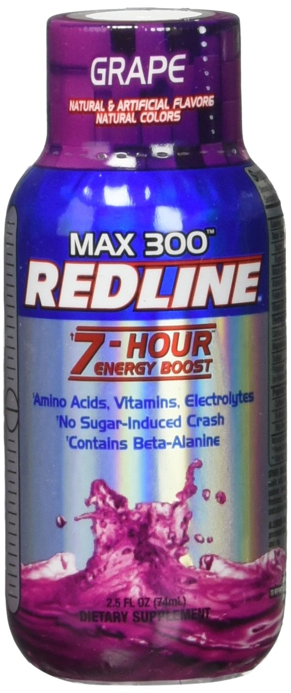 VPX Redline Power Rush 7-Hour Energy Max 300 Shot Supplement, Grape, 2.5  Ounce (Pack of