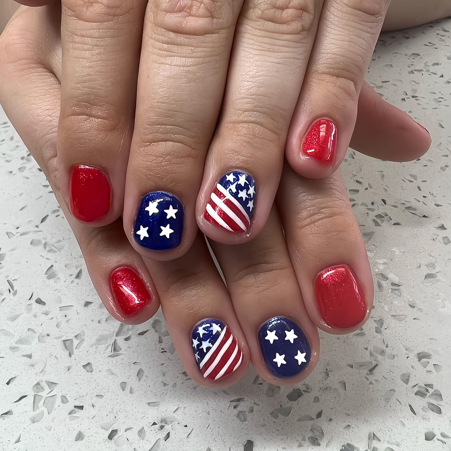 Camo and American flag nails | American flag nails, Fake acrylic nails,  Mickey nails