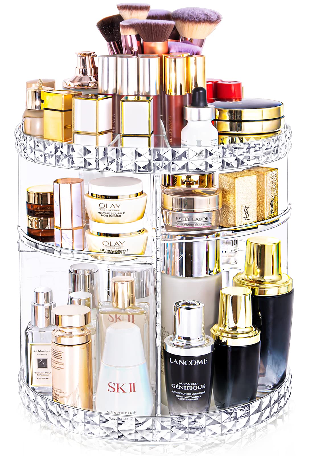 Kingtaily Rotating Makeup Organizer Spinning Makeup Organizer for Vanity,  360 Rotation with 6 Adjustable Layers, Large Capacity Vanity Organizer  Skin-care Organizers Clear Perfume Organizer Clear Makeup Organizer