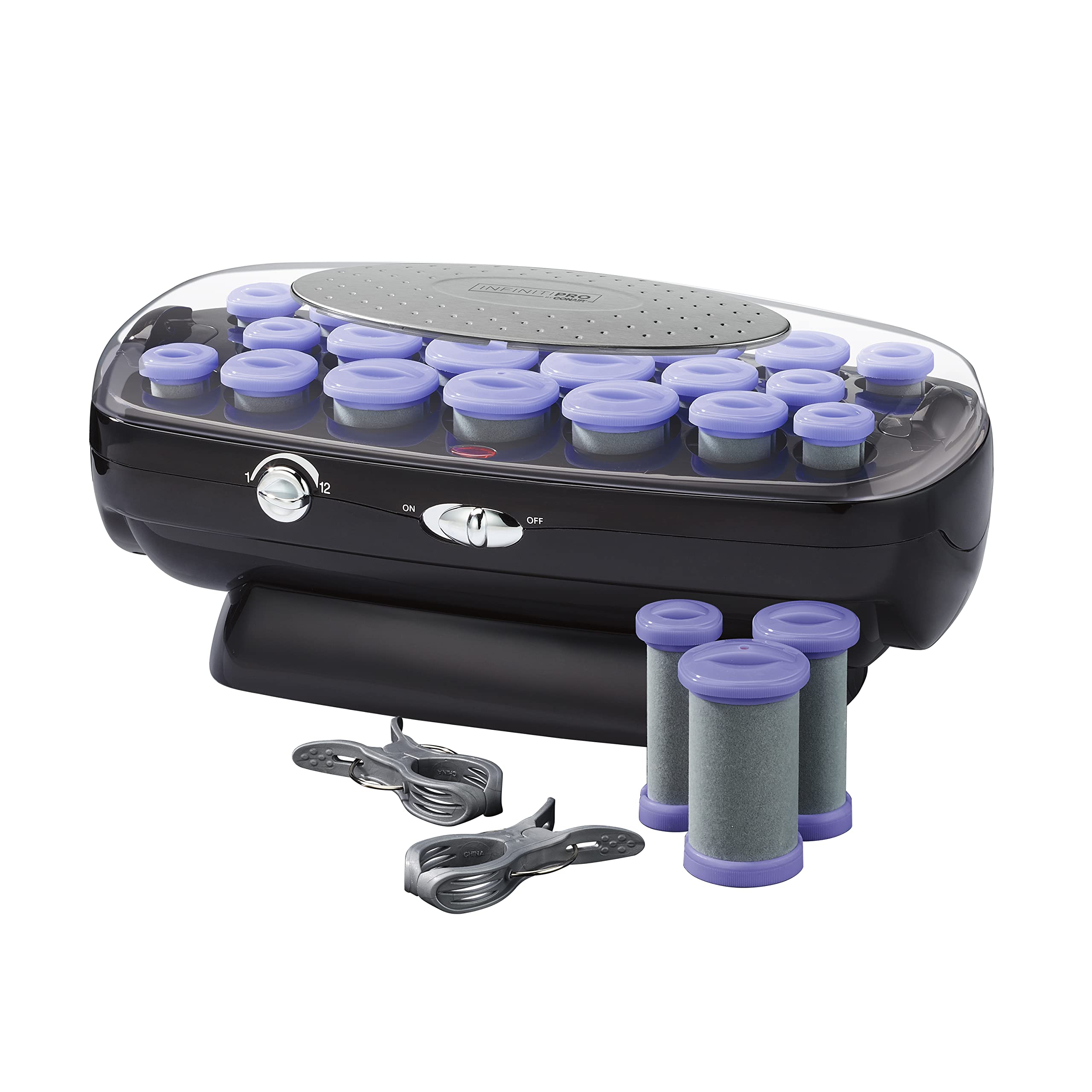 INFINITIPRO BY CONAIR Ceramic Flocked Hot Roller Set with Cord Reel and 20 Hair  Rollers