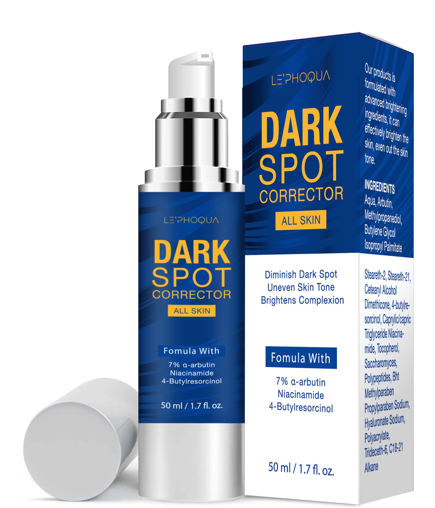 Le'phoqua Advanced Dark Spot Remover Cream for Face & Body 1.7 Fl Oz All  Skin Types SPF 30 Fade Blemish & Hyperpigmentation blue