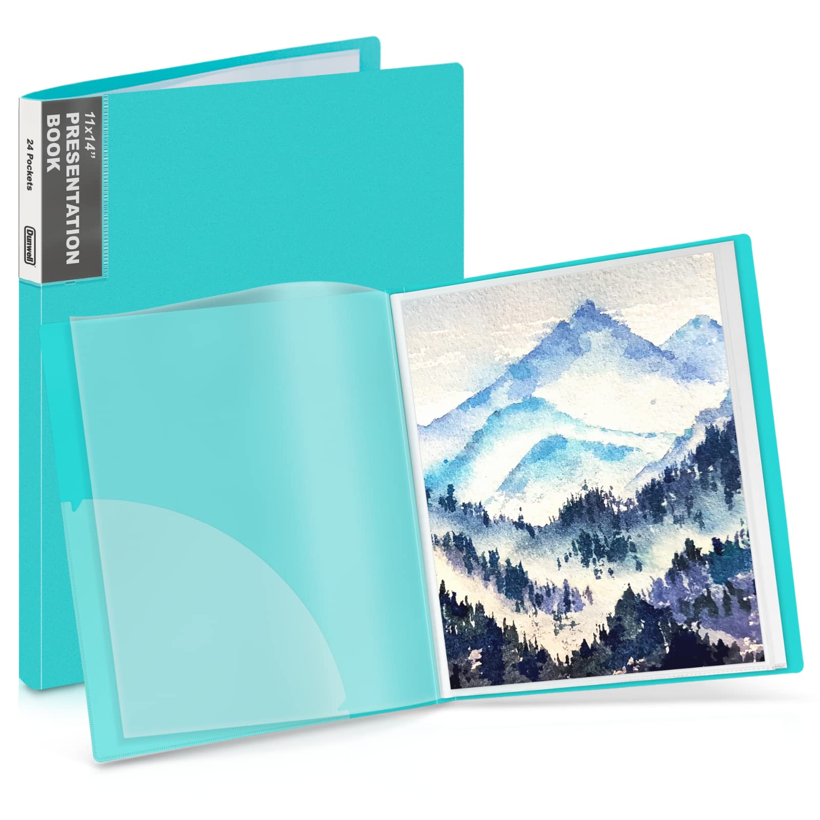 Dunwell 12x12 Binder with Sleeves - Folder with Clear Sheet Protectors,  24-Pockets, Display 48 Pages, 12 x 12 Presentation Book, Art Portfolio for