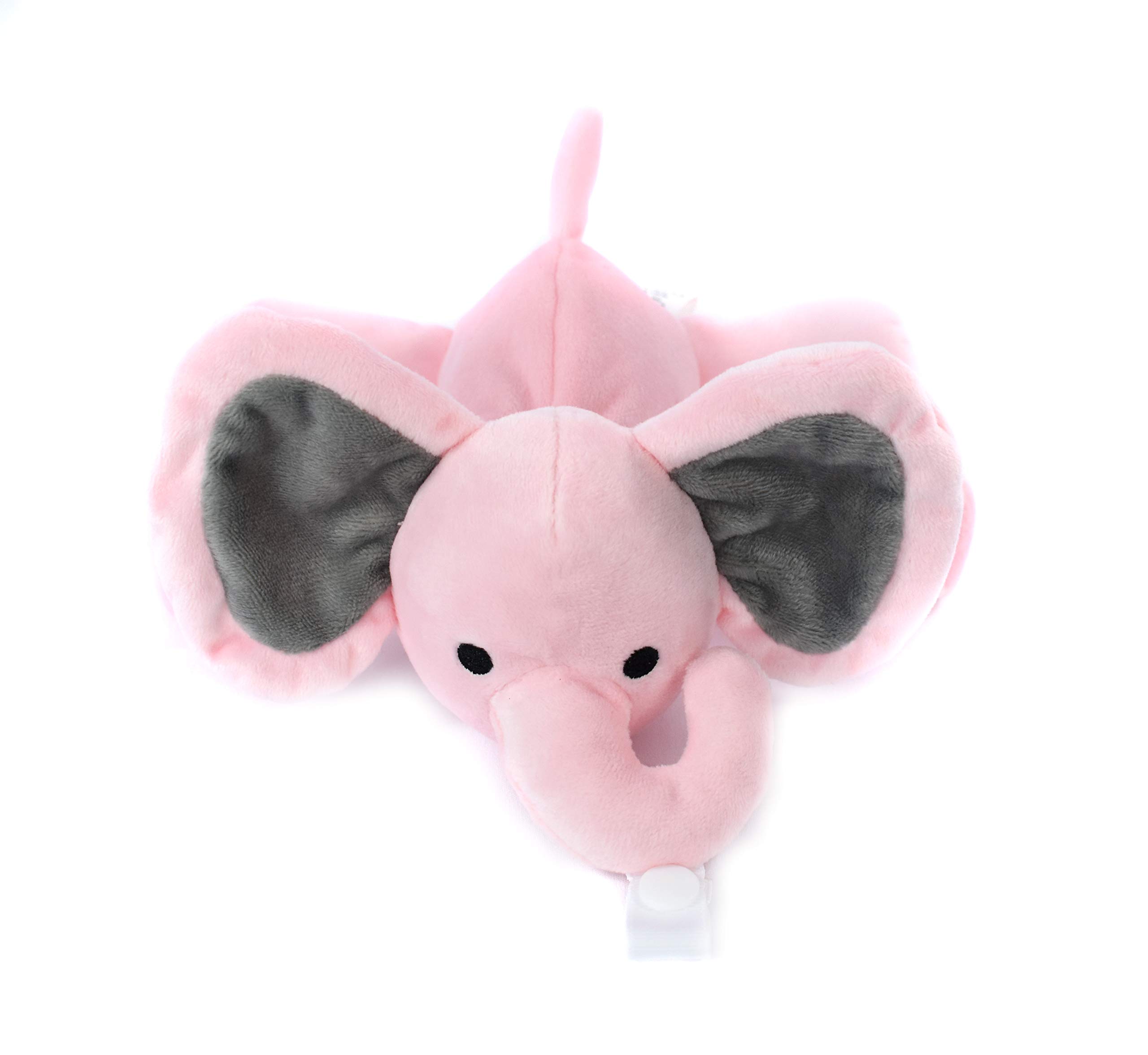 KINREX Baby Pacifier Holder Soft Elephant Stuffed Animal with Pacifiers  Binky Clip for Newborn Babies Boys & Girls Preemie Infant Pink Measures 18  cm. / 7.09