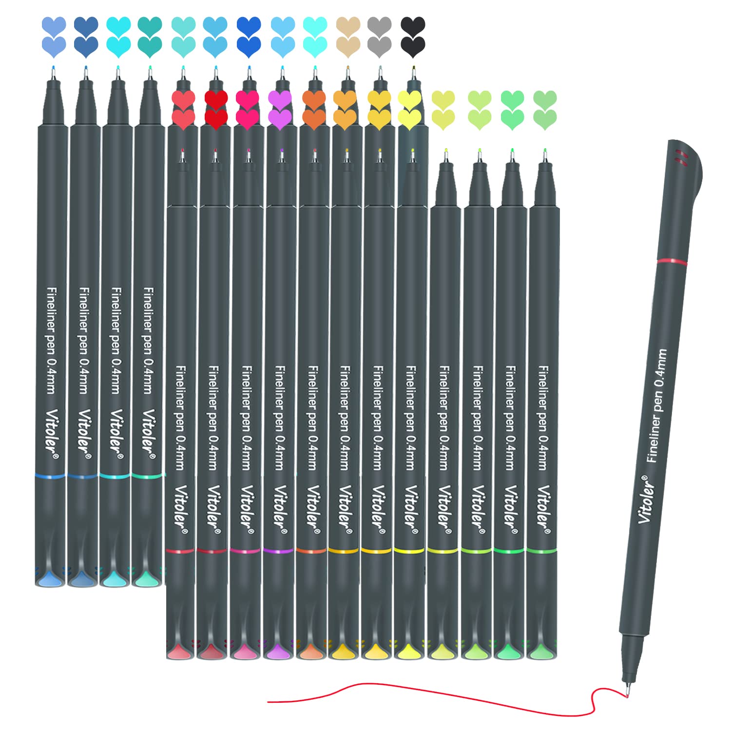 36 Colors Journal Planner Pens, Colored Fine Point Markers Drawing Pens  Porous Fineliner Pen for Writing Note Taking Calendar Agenda Coloring - Art