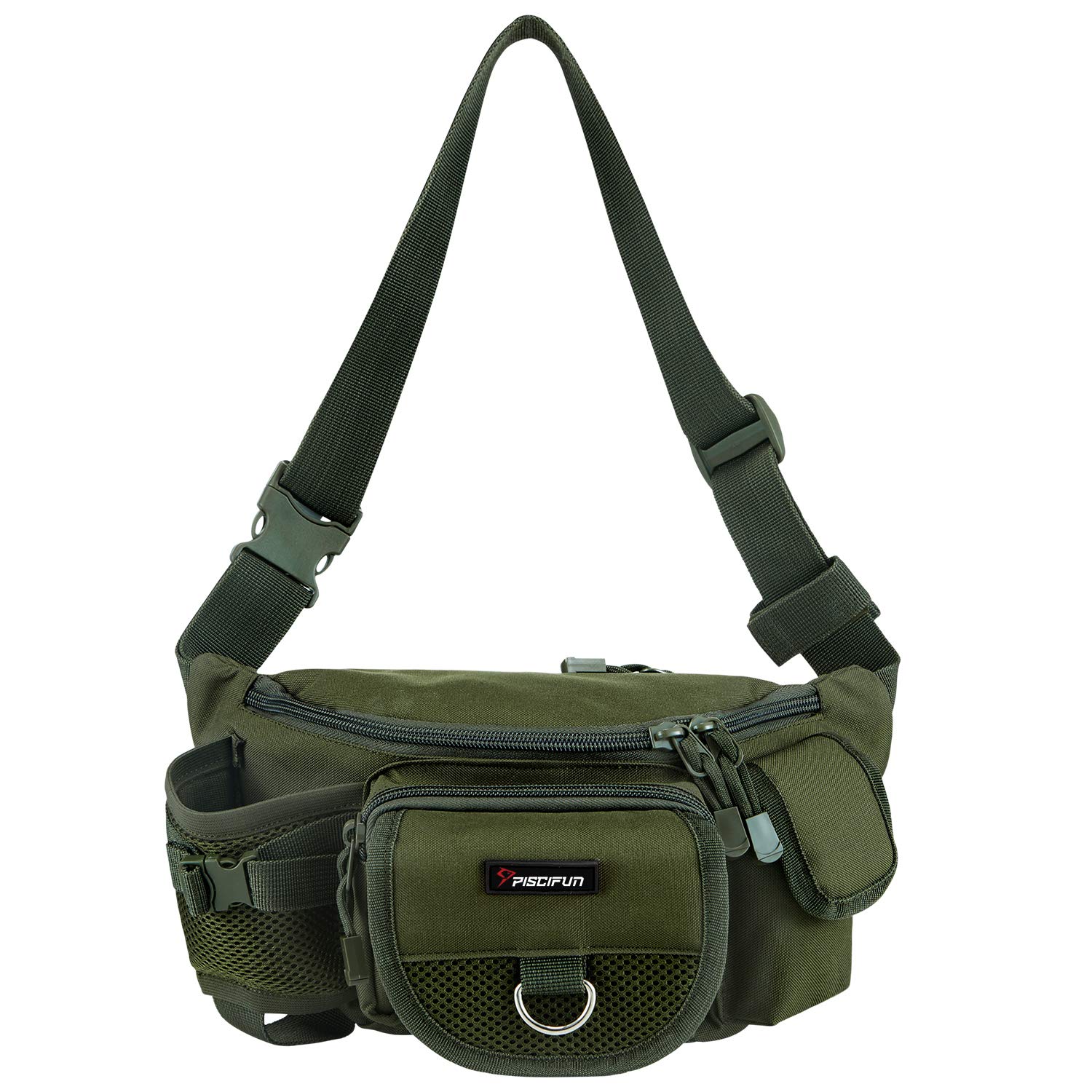 Piscifun Fishing Bag Portable Outdoor Fishing Tackle Bags Multiple Waist  Bag Fanny Pack Army Green