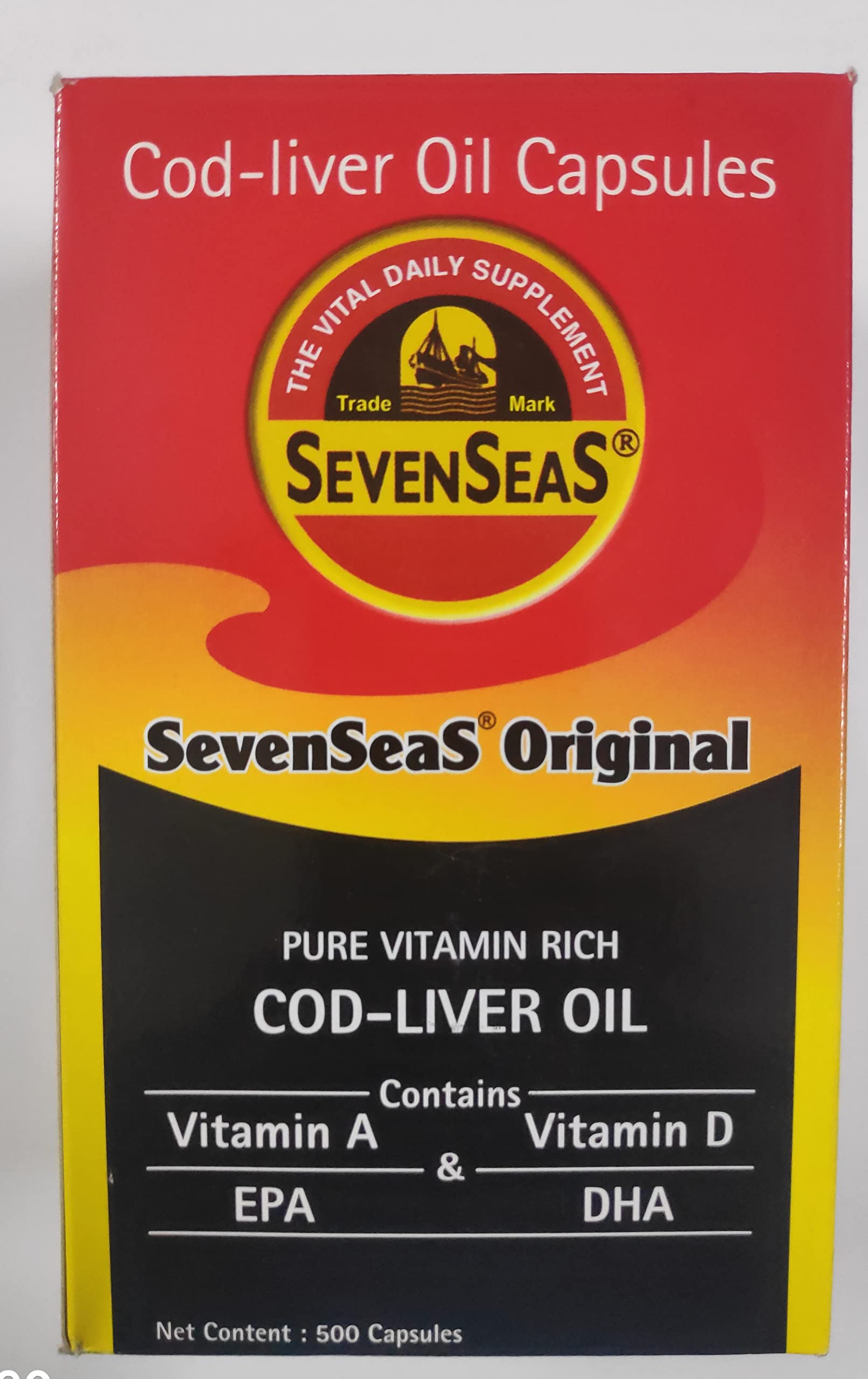 Seven Seas Cod Liver Fish Oil 500 Capsules - Premium Quality Omega-3 ...