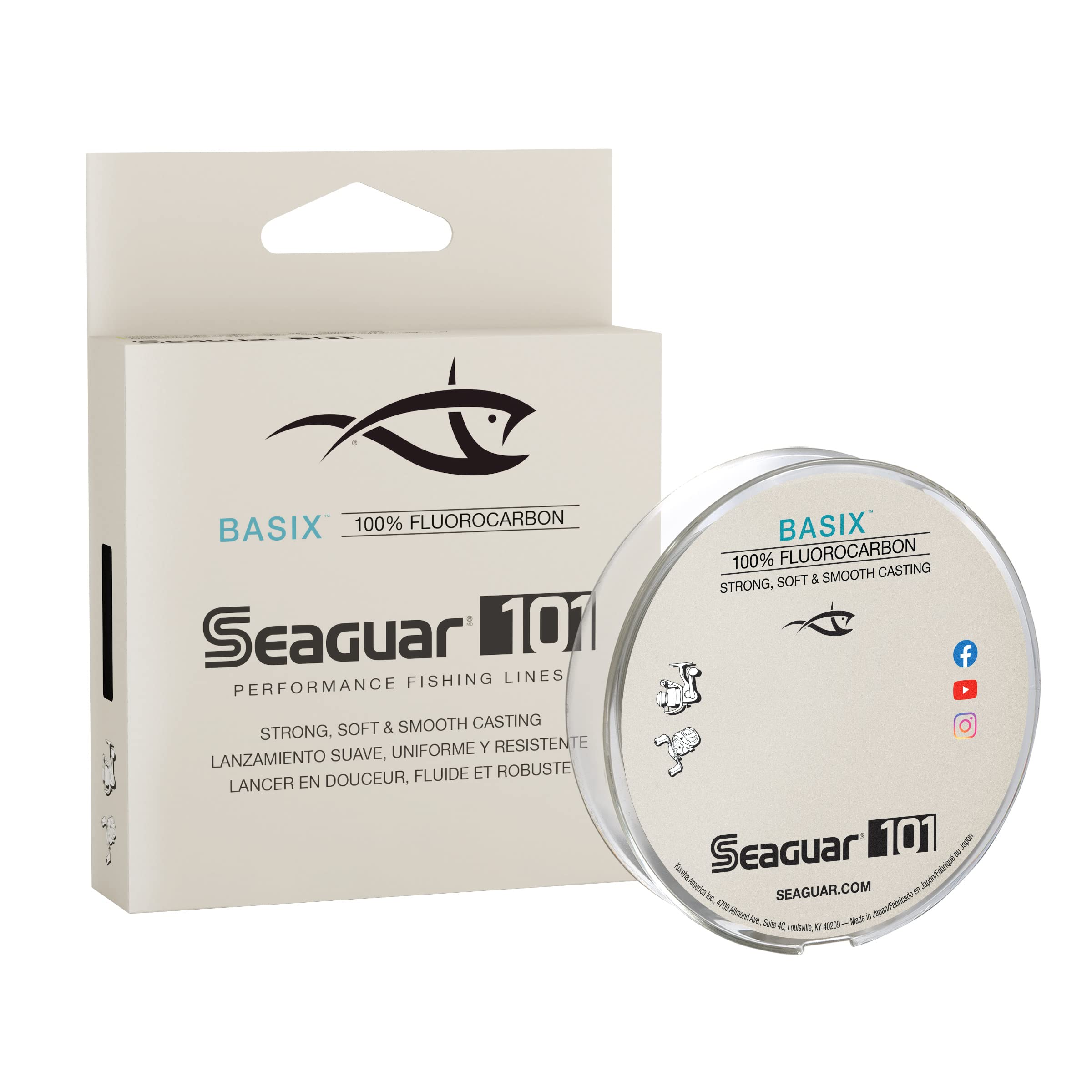 Seaguar 101 Basix 100% Fluorocarbon Fishing Line, Clear 200-yards/8-pounds