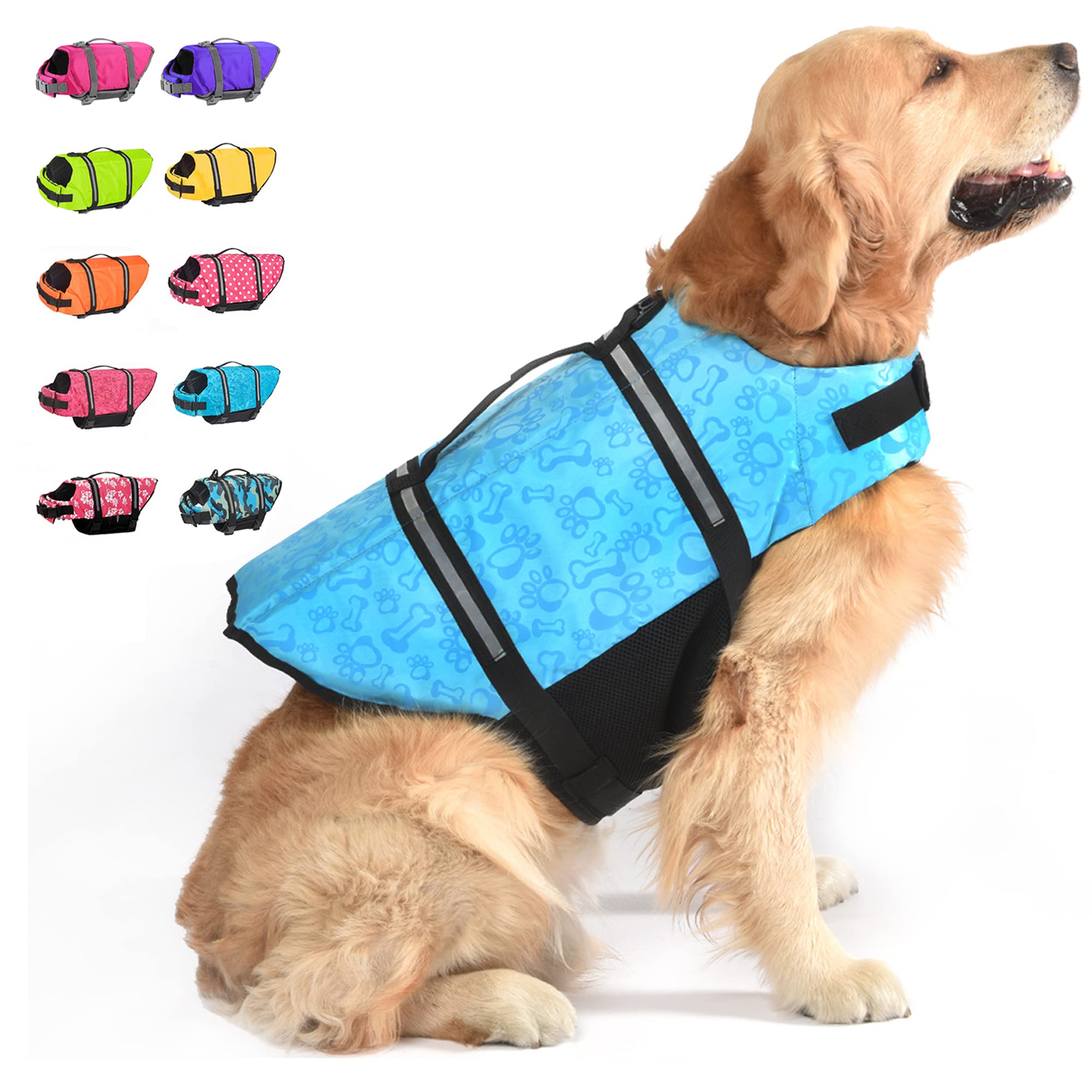 Small Medium Large Dog Reflective Nylon Service Dog Harness Pet Training  Vest with Patches Dog (8 colors,XS-2XL)