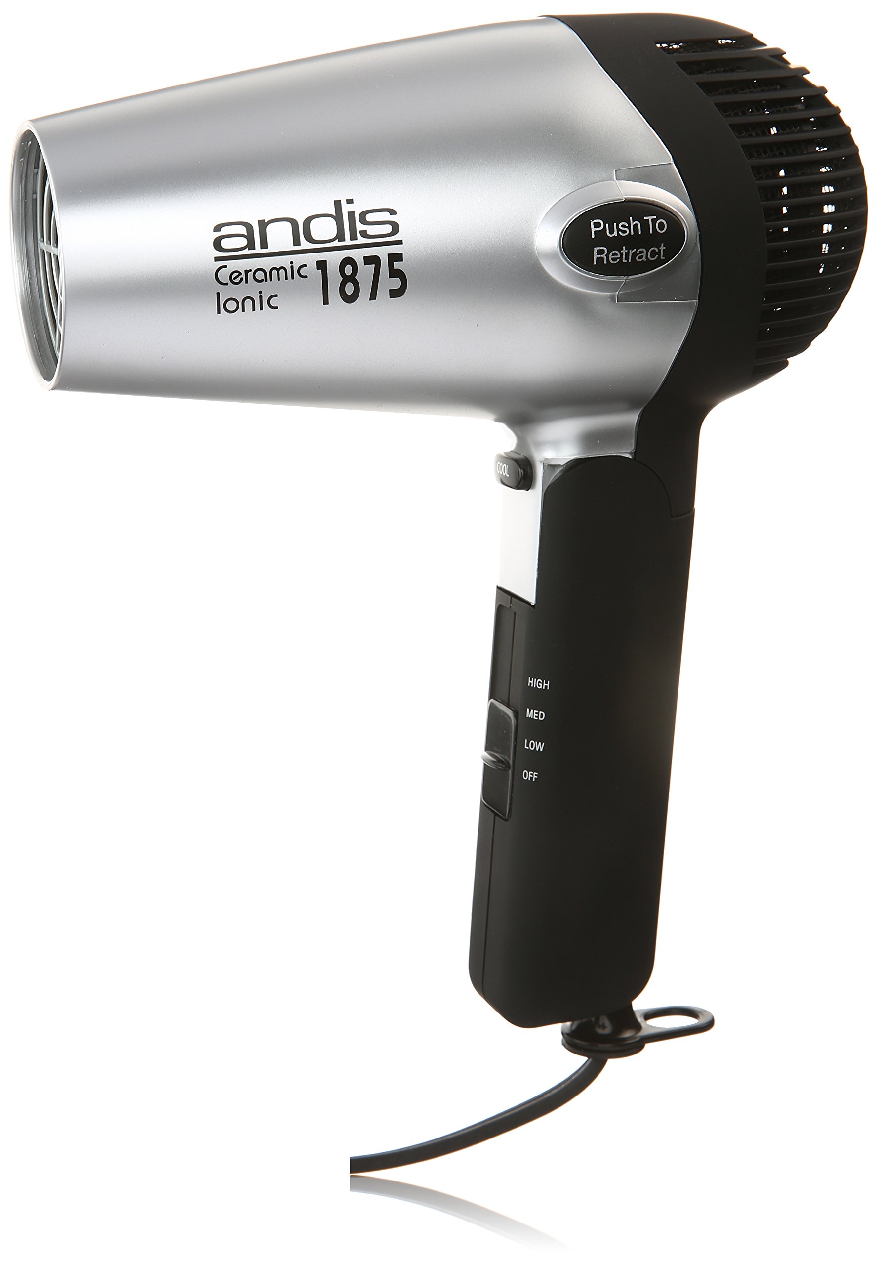 Andis 80020 1875-Watt Fold-N-Go Ionic Hair Dryer, Lightweight with  Professional Blowout Results, Quick Drying Blow Dryer, Black/silver