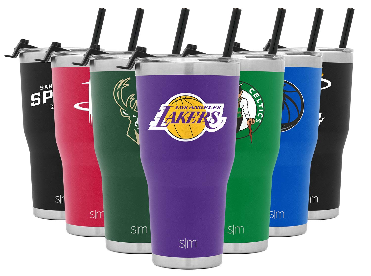 Simple Modern Tumbler with Flip Lid and Straw Insulated Stainless Steel  Travel Mug Los Angeles Lakers