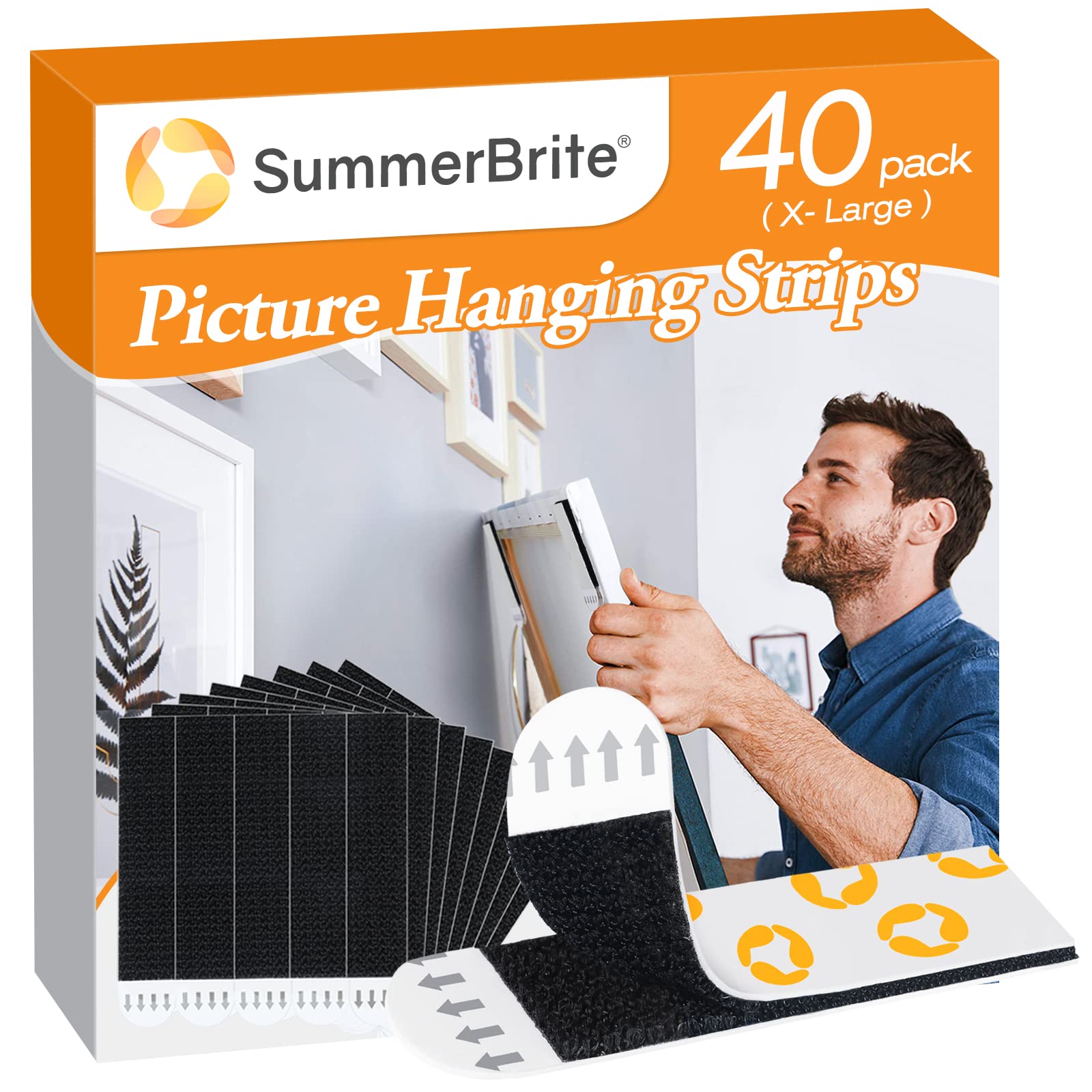 SummerBrite Picture Hanging Strips,Heavy Duty Picture Hanger Kit
