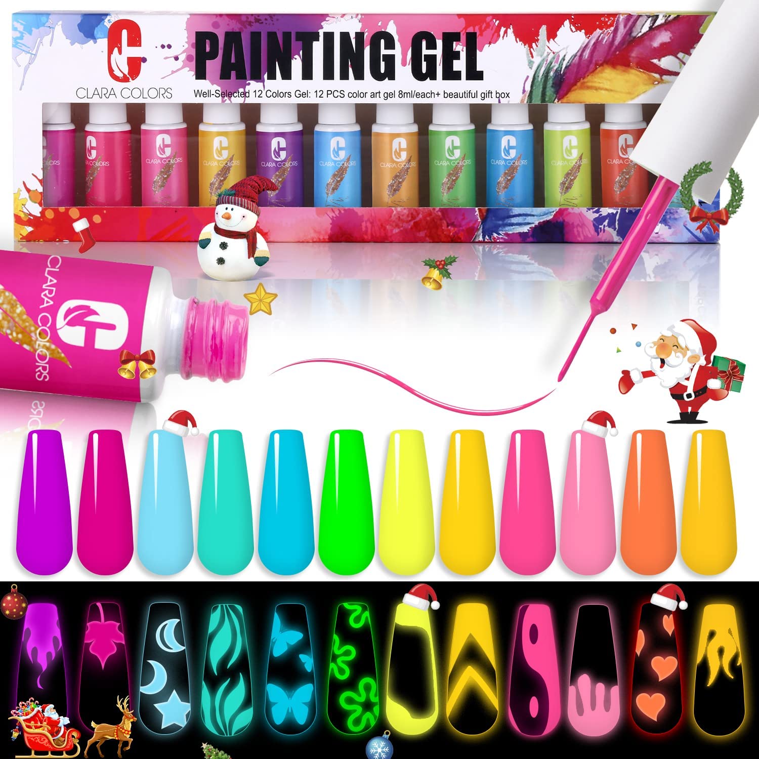 MEET ACROSS Gel Paint Nails Art Kit 12 Colors India | Ubuy