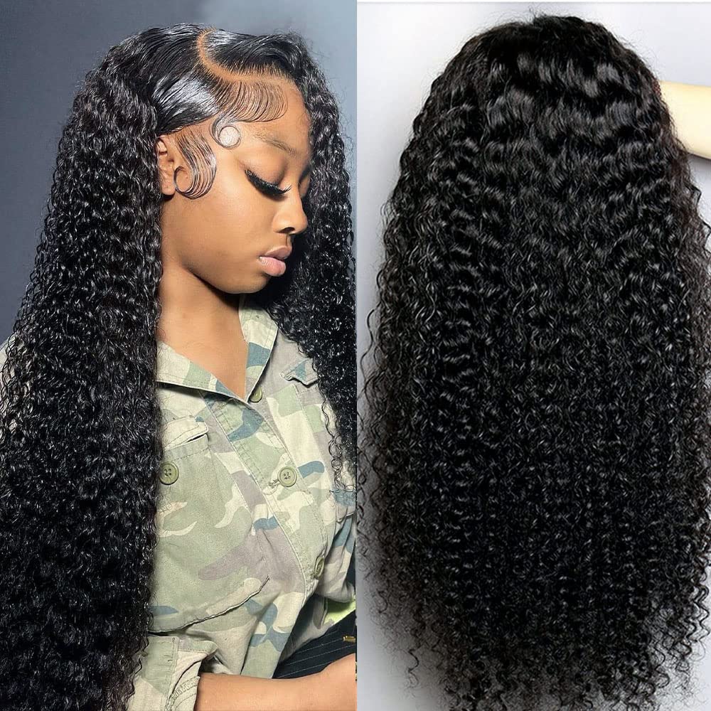 Curly Lace Front Wig Human Hair 13x4 Kinky Curly Transparent Lace