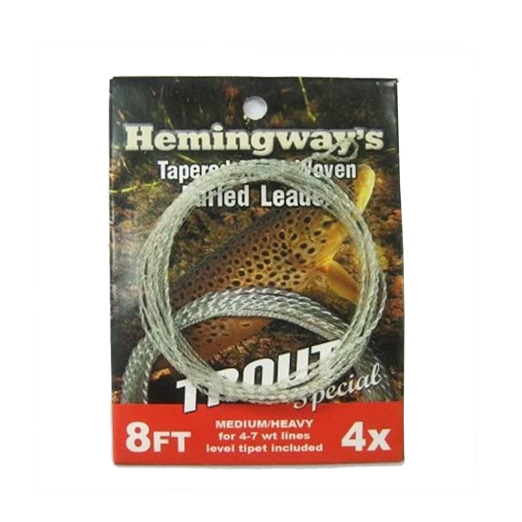 Aventik Hemingways Tapered Leader Hand Woven Furled Leader-Trout Fishing  Leader 8FT,4X