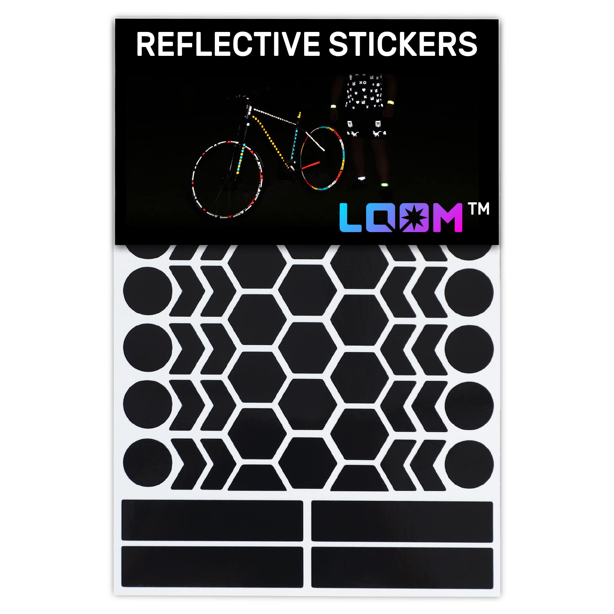 LOOM Reflective Stickers Kit (134pcs blk-red)