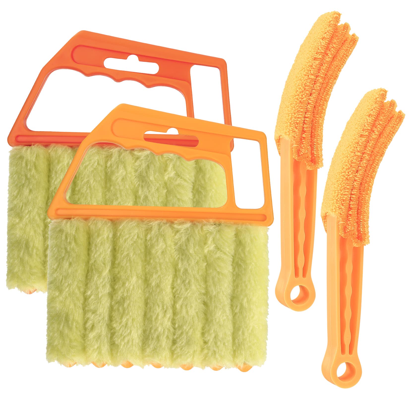 2 Pcs Window Venetian Blind Cleaner Duster Tools + 2 Pcs 7 Finger Duster Brush  Cleaner