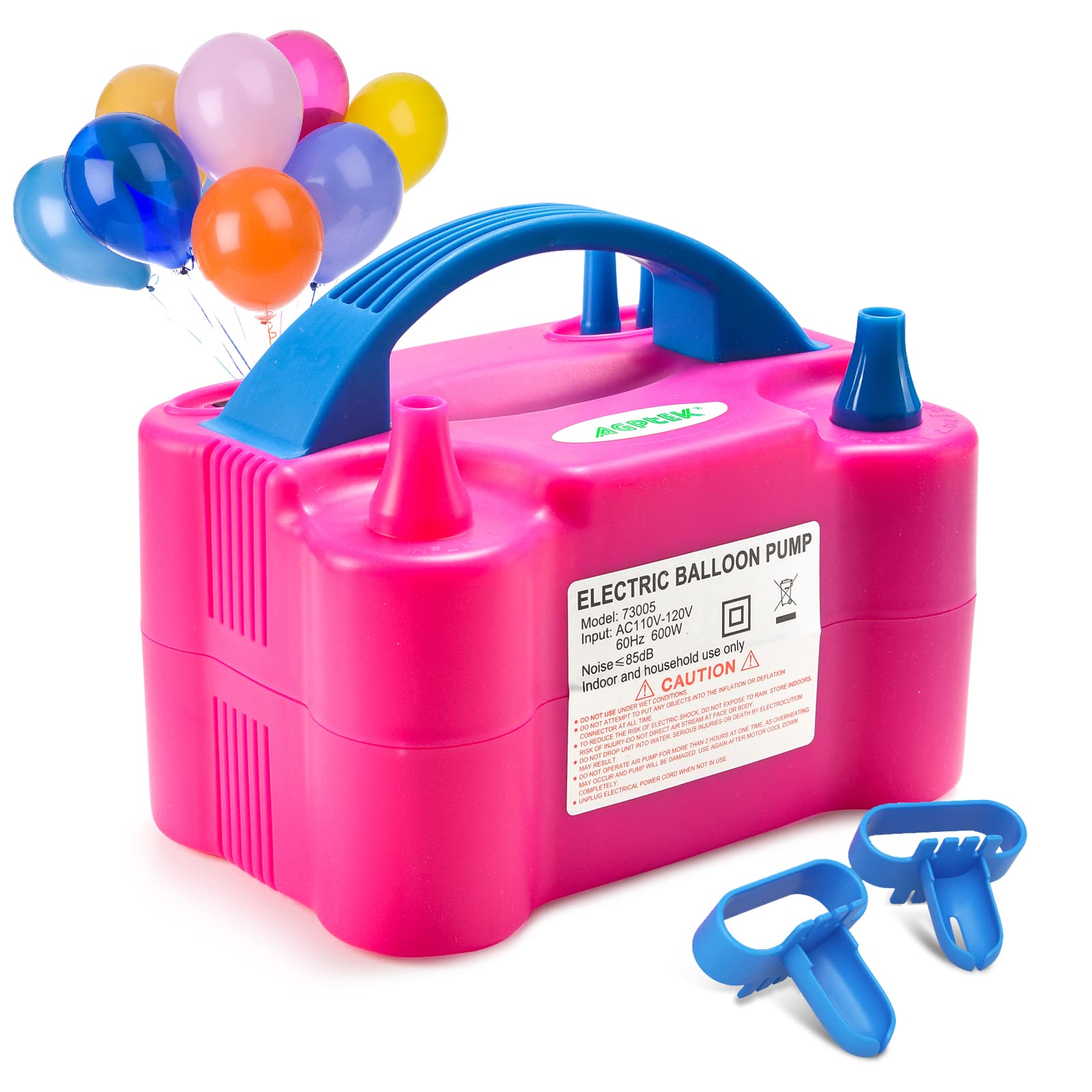 AGPtek Two Nozzle High Power Electric Balloon Inflator Pump