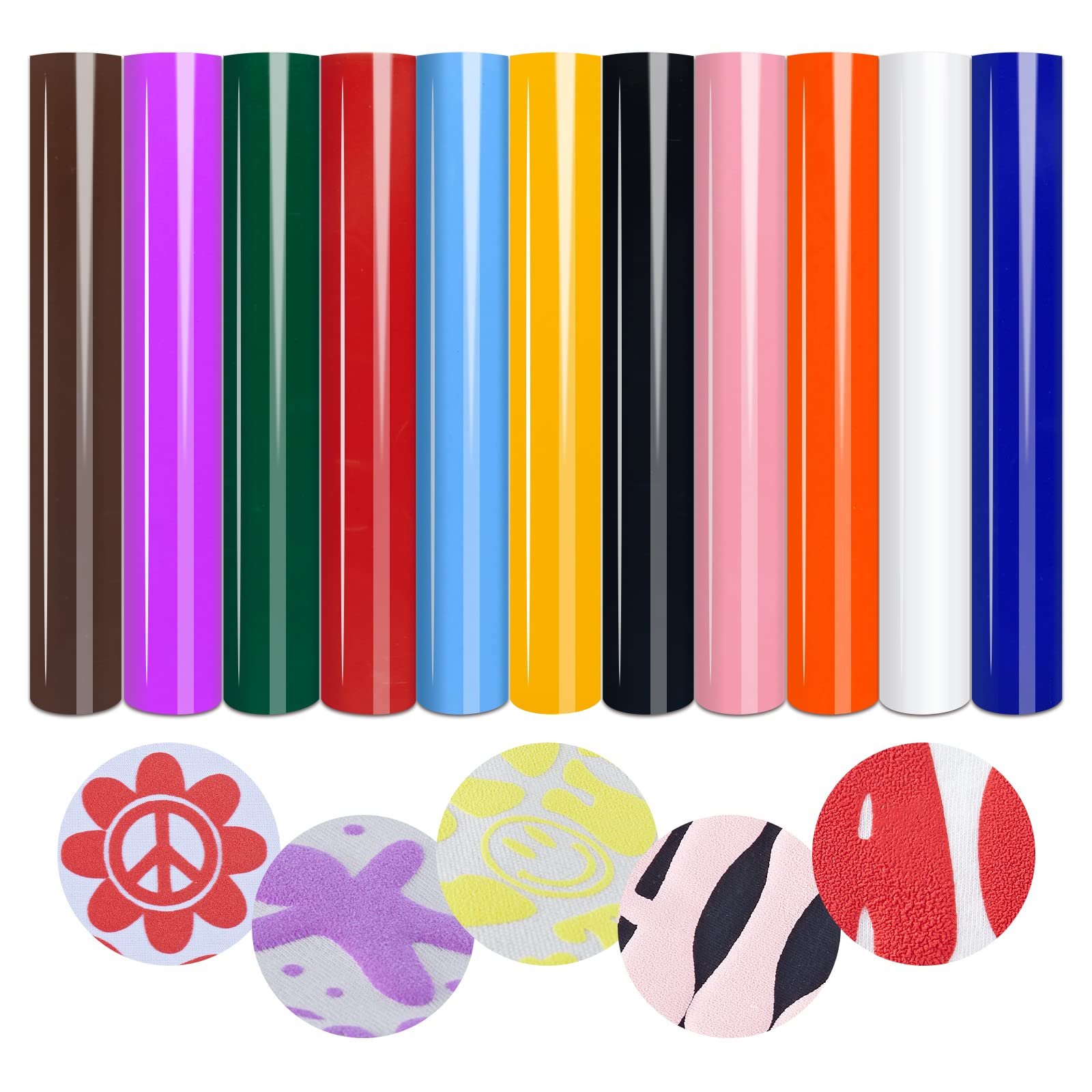 3D Puff Vinyl Heat Transfer:Puff HTV Vinyl for Cricut Bundle 6 Sheets  Assorted..