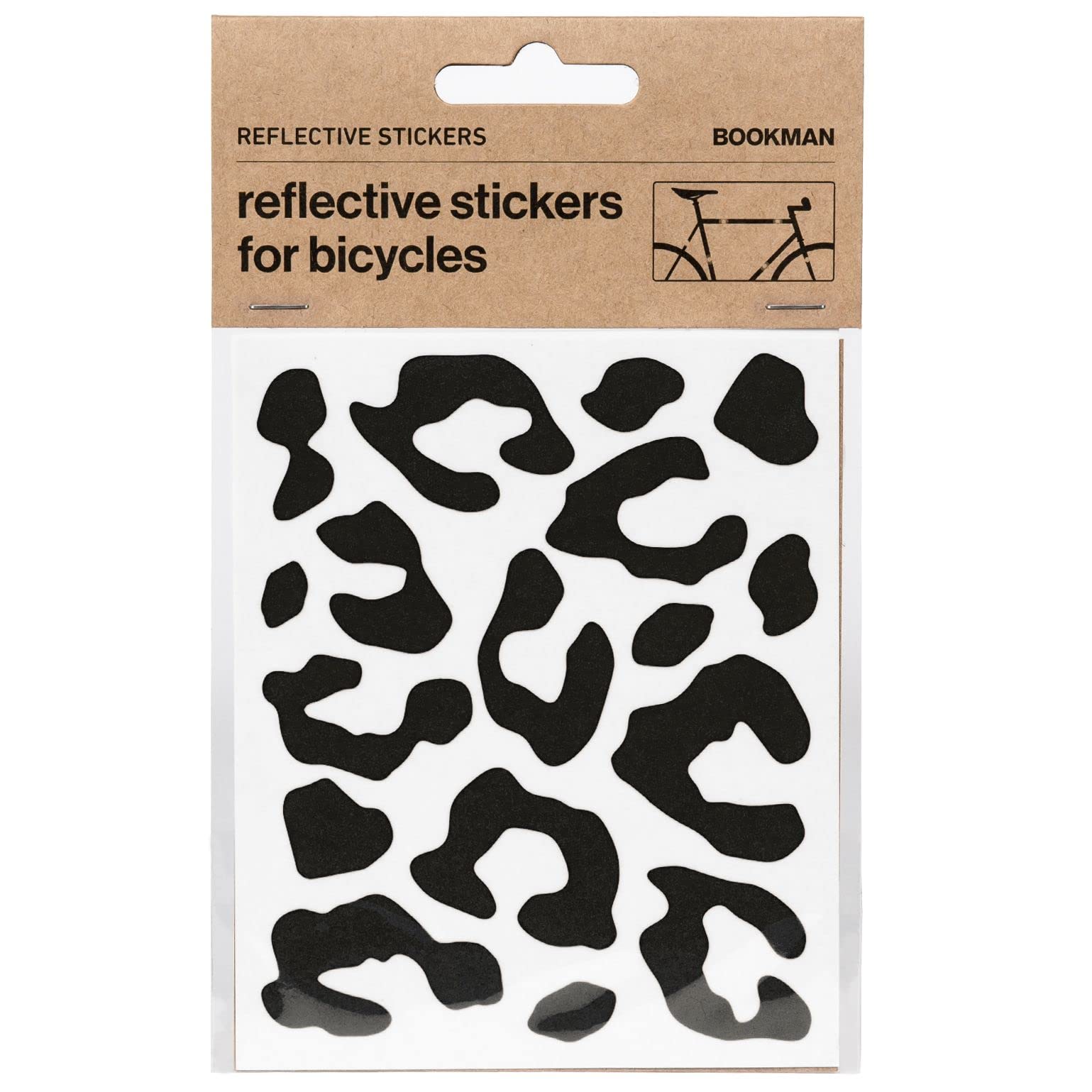 Bookman Reflective Stickers, Leopard Print - Hard Surface Stickers - 1  Sheet (3.74 x 4.53 inches) One Size Black