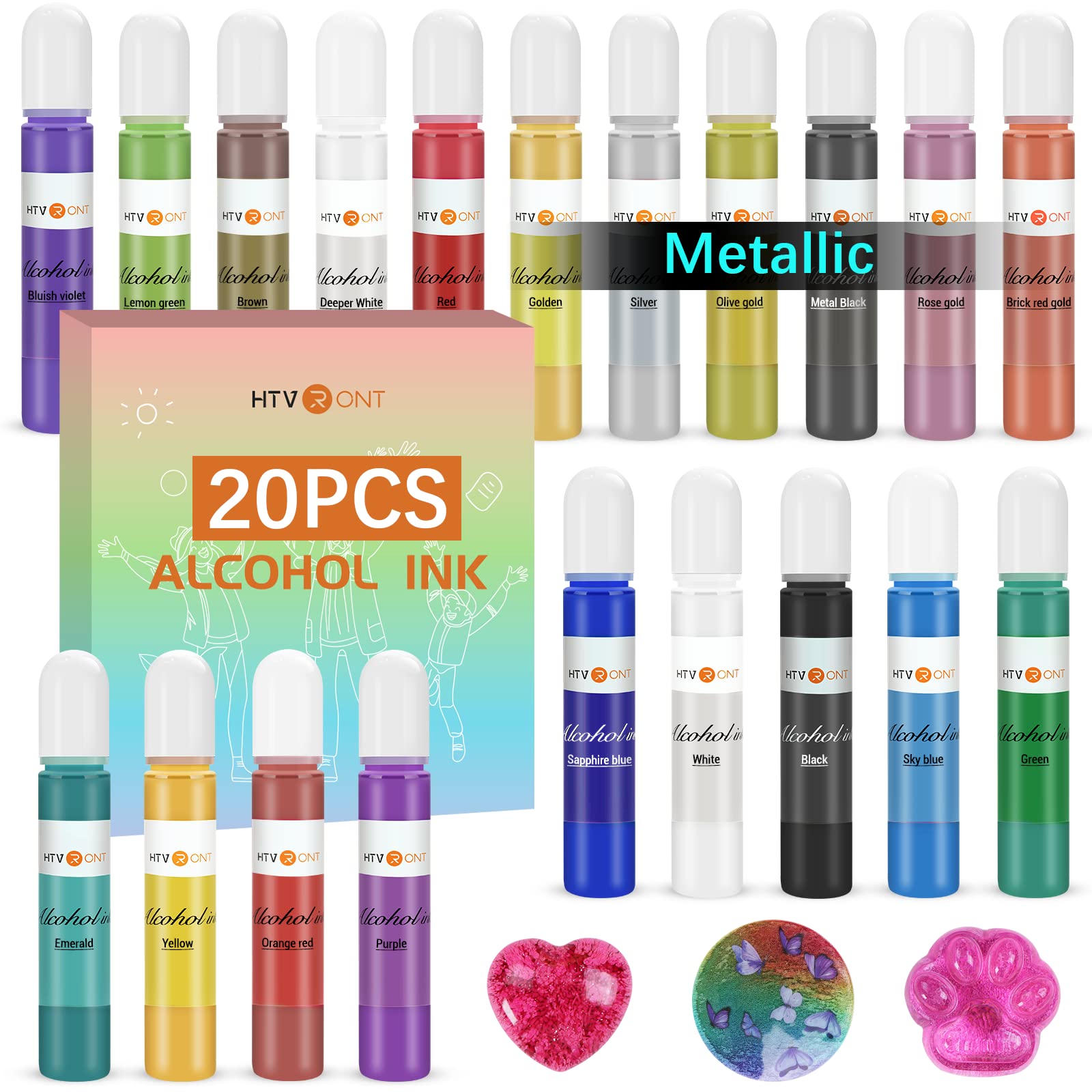 20 Color Alcohol Ink Set Alcohol Pigment for Epoxy Resin Painting