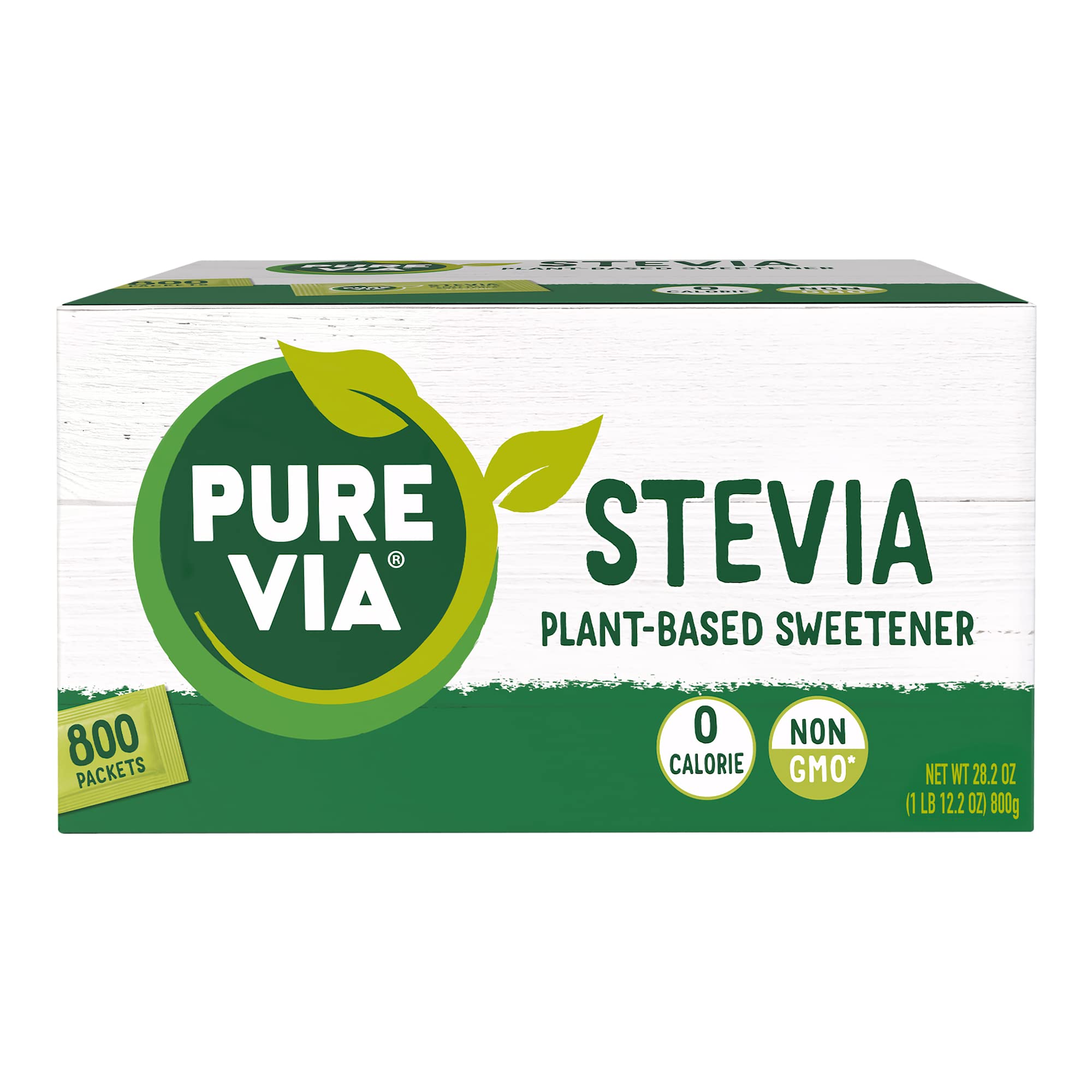 Pure Via All-Natural Stevia Sweetener 1 Gram Packets - 1000/Case
