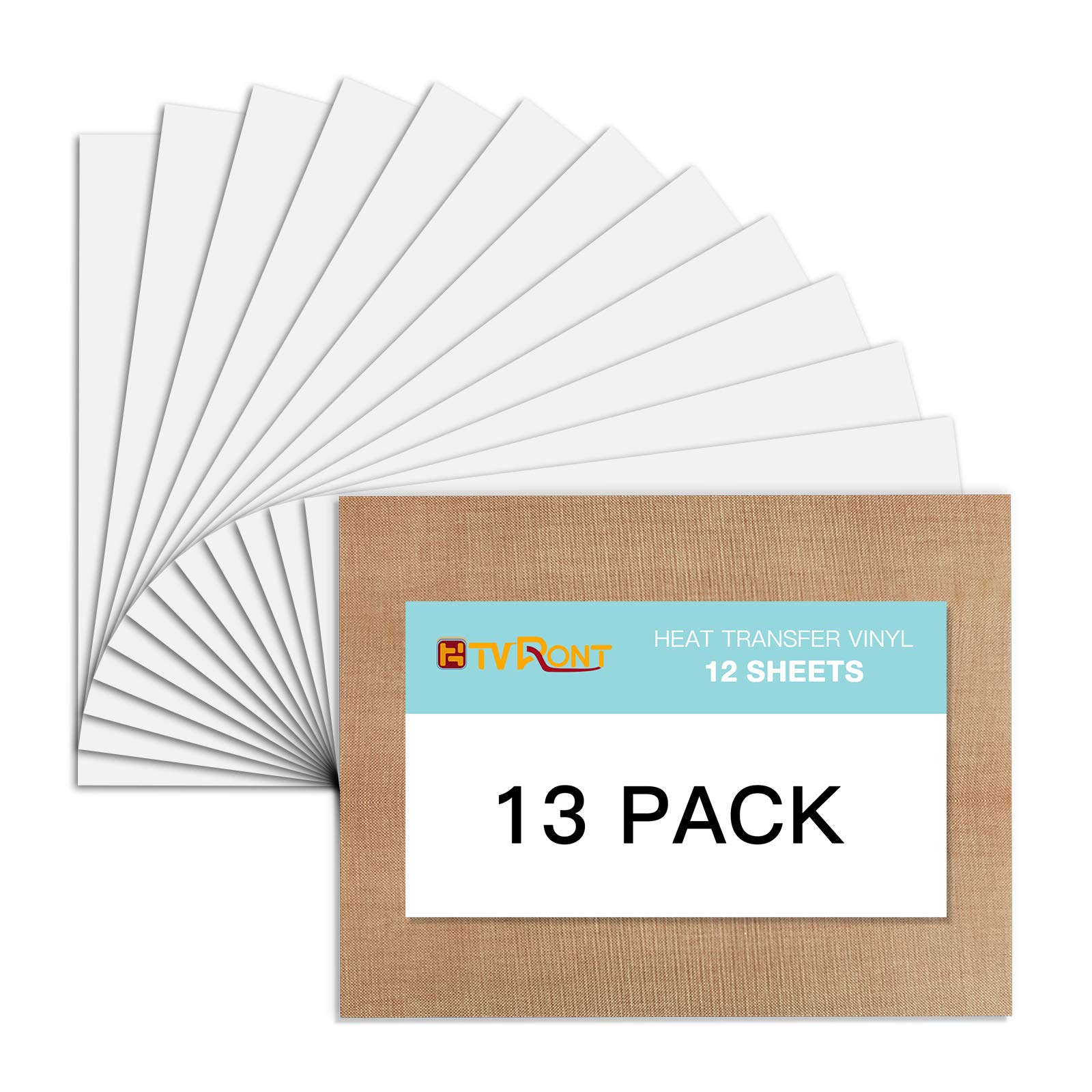 HTV Heat Transfer Vinyl: 15 Pack Iron on Vinyl Sheets for Cricut