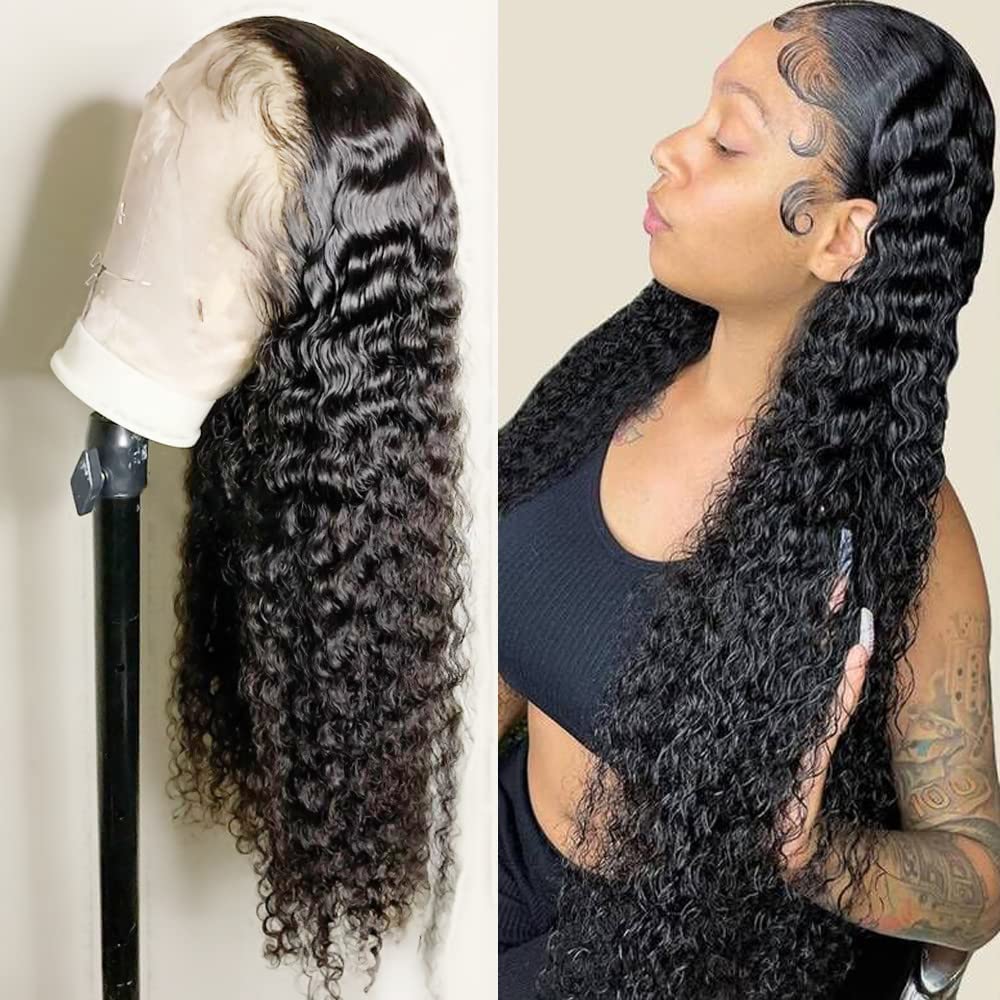 24 Inch Water Wave Lace Front Wigs Human Hair for Black Women 13x4 HD Lace  Frontal