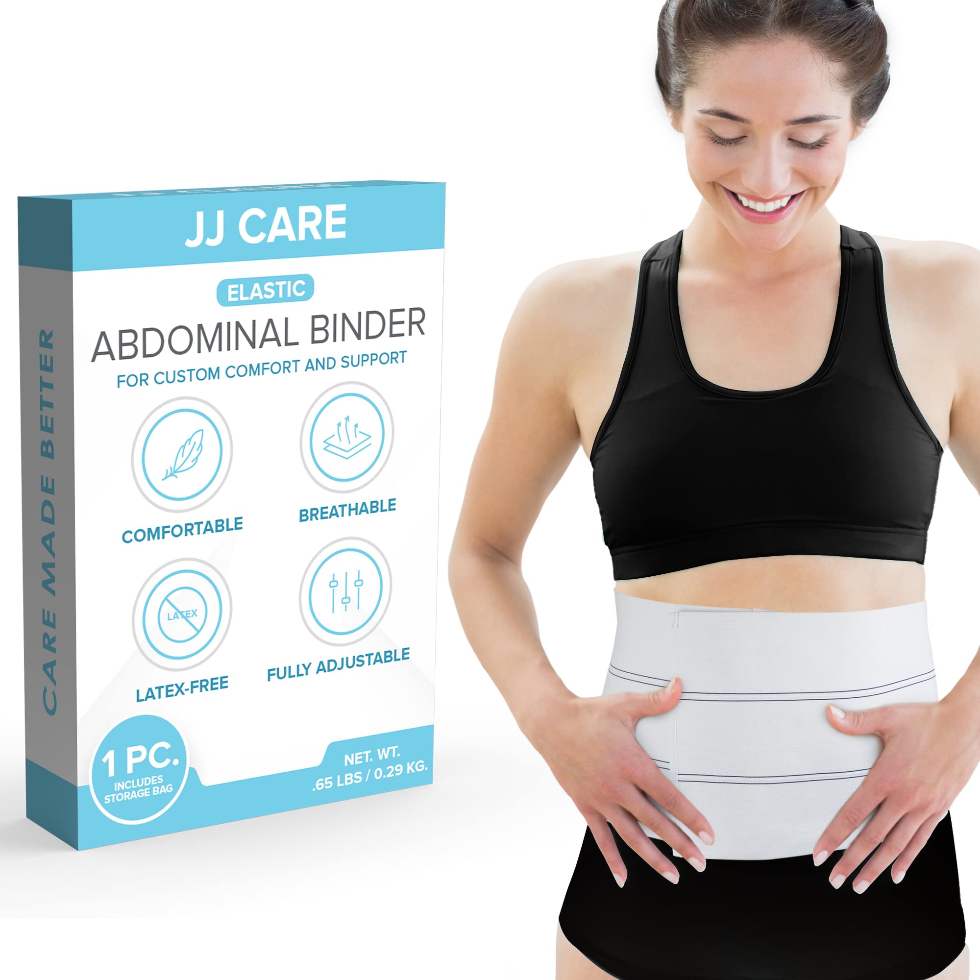 JJ CARE Abdominal Binder (30-45 inches waist) Breathable Fabric C-Section  Belly Binder Abdominal Binder Post Surgery Stretchable Postpartum Waist  Binder Compression Garment Lower Waist Post Surgery Compression Garm