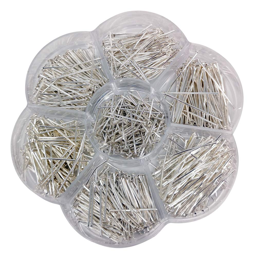 Chenkou Craft 700pcs Assorted of 7 Sizes Mix Flat Head Pins for