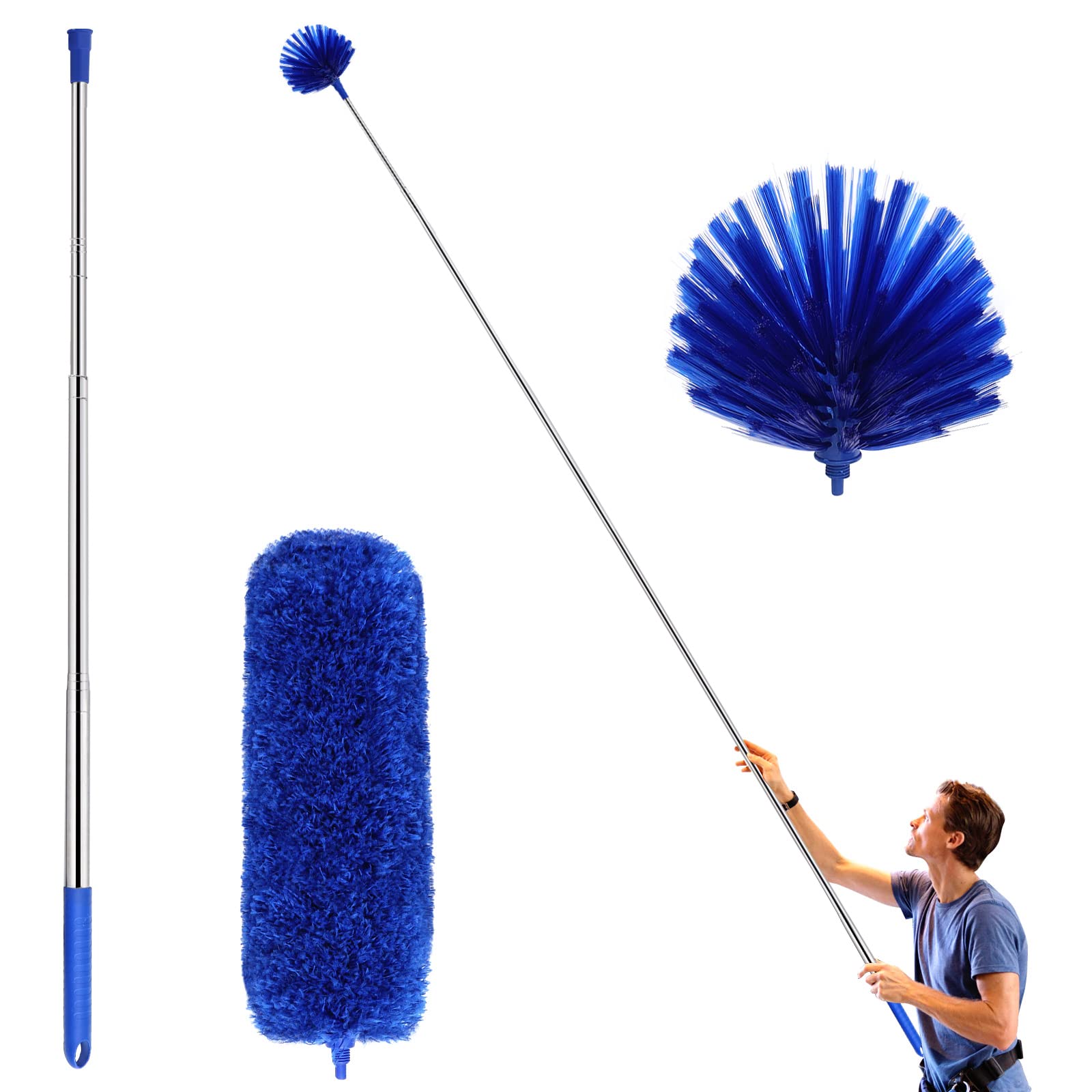 Ceiling Fan Duster with Extension Pole, Cobweb & Corner Brush