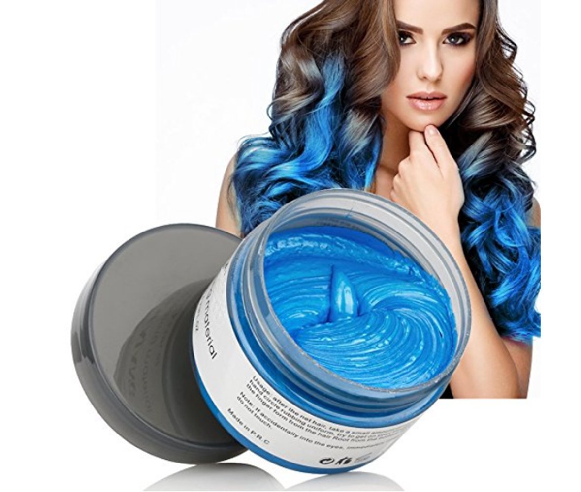Temporary Hair Color Dye Wax Instant Blue Hair Color Wax EFLY Temporary  Hairstyle Cream 4.23 oz