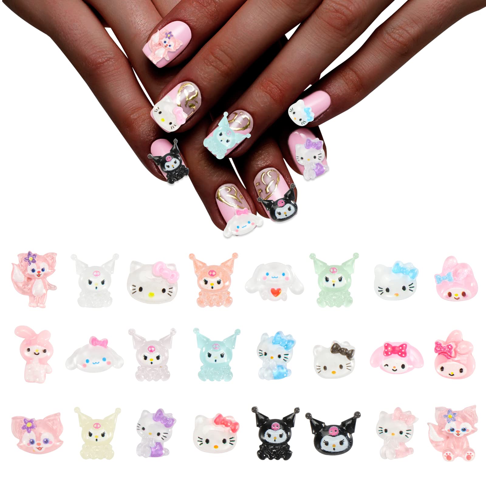 3D Nail Art Charms Kawaii Resin Art Kit Nail Jewel Manicure Decoration  Women