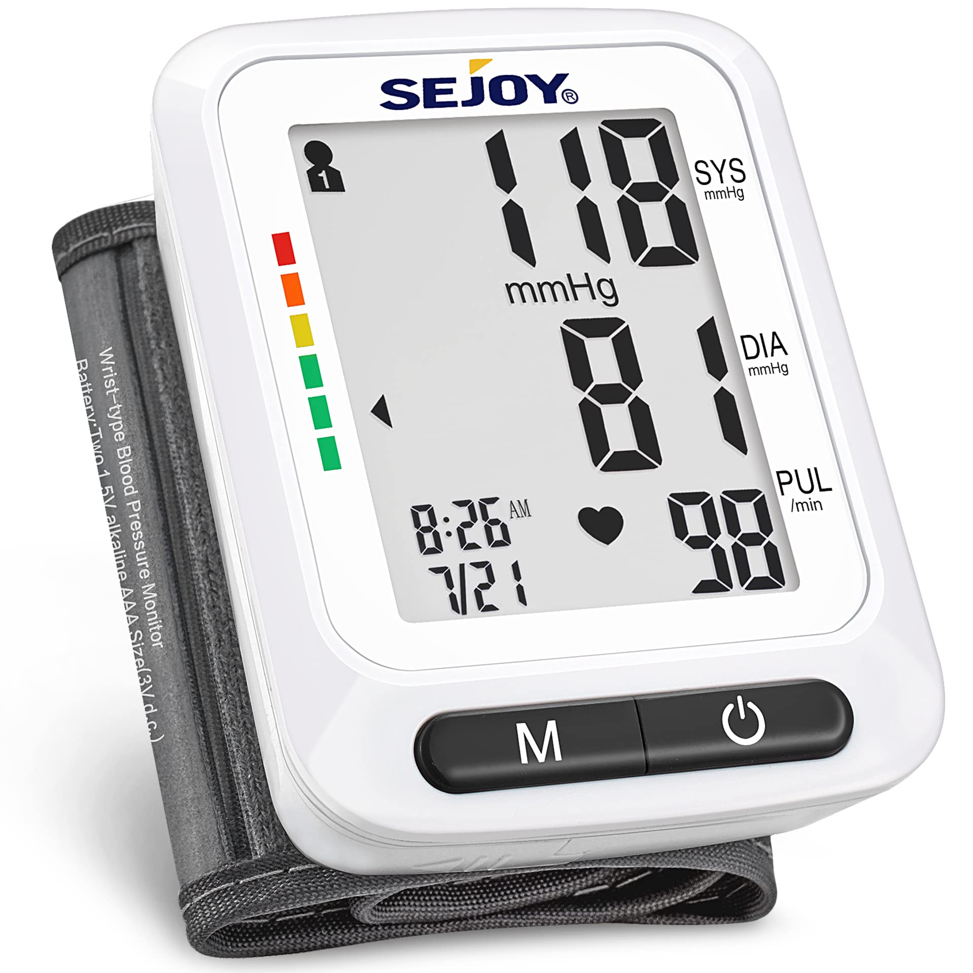 Blood Pressure Monitor XL Wrist Cuff 5.3-8.5 inch, Automatic