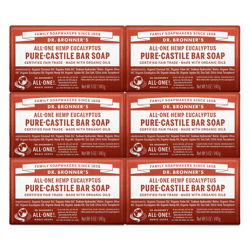 Dr. Bronner's - Pure-Castile Bar Soap (Eucalyptus 5 ounce 6-Pack