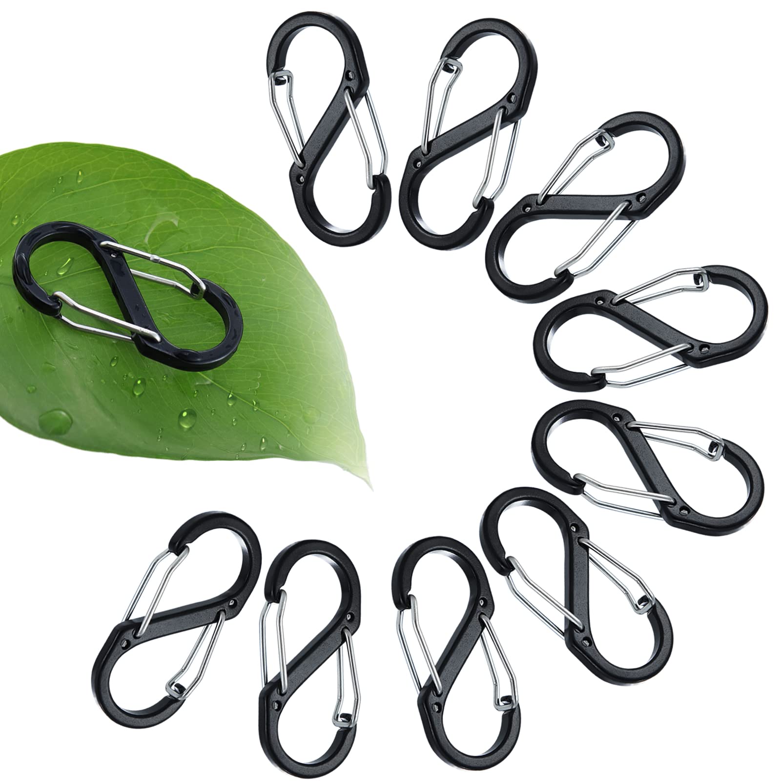 S Carabiner Mini Aluminum Spring Clips Small Snap Hooks Keychain