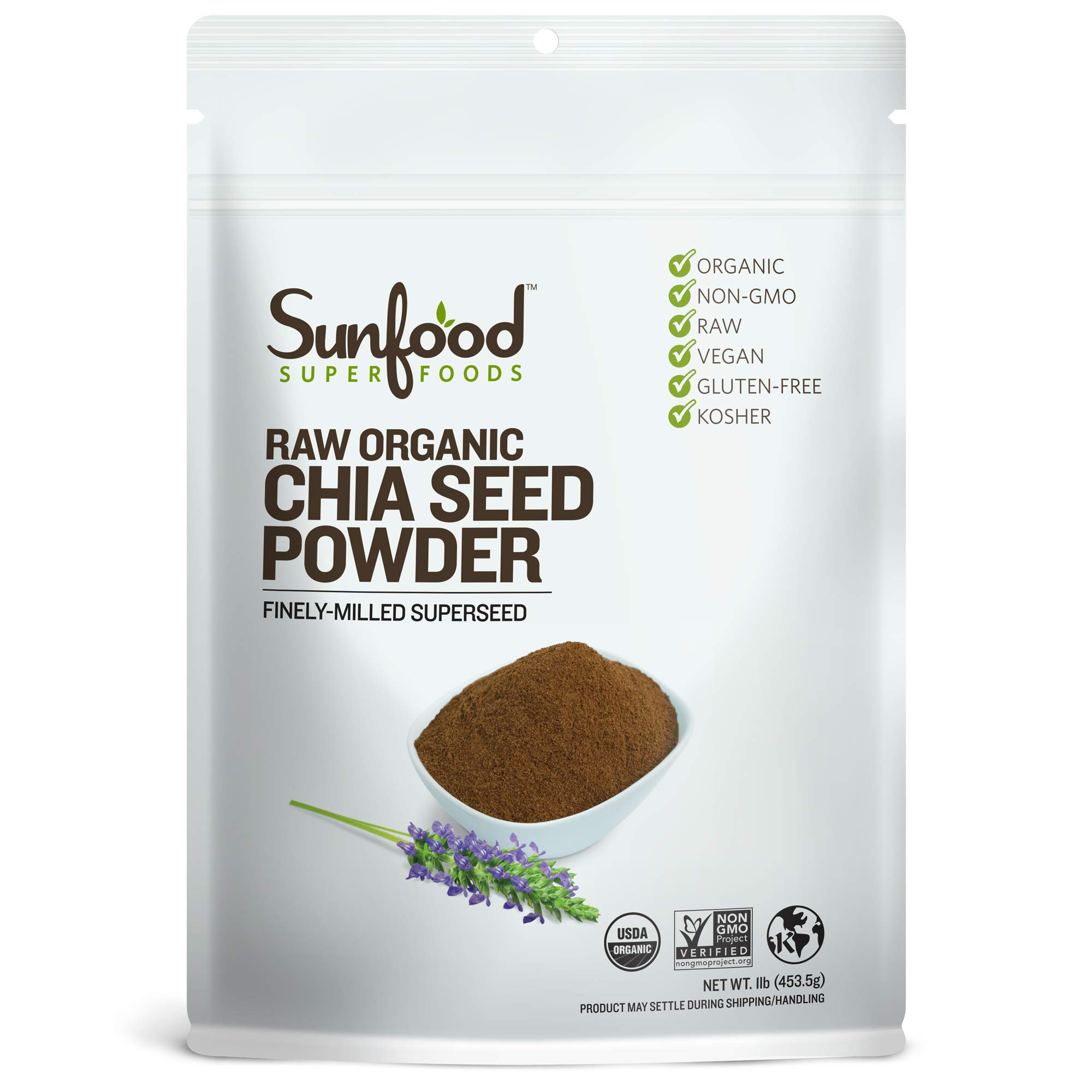 Sunfood Superfoods Chia Seed Powder Raw Organic Bulk Value Ground
