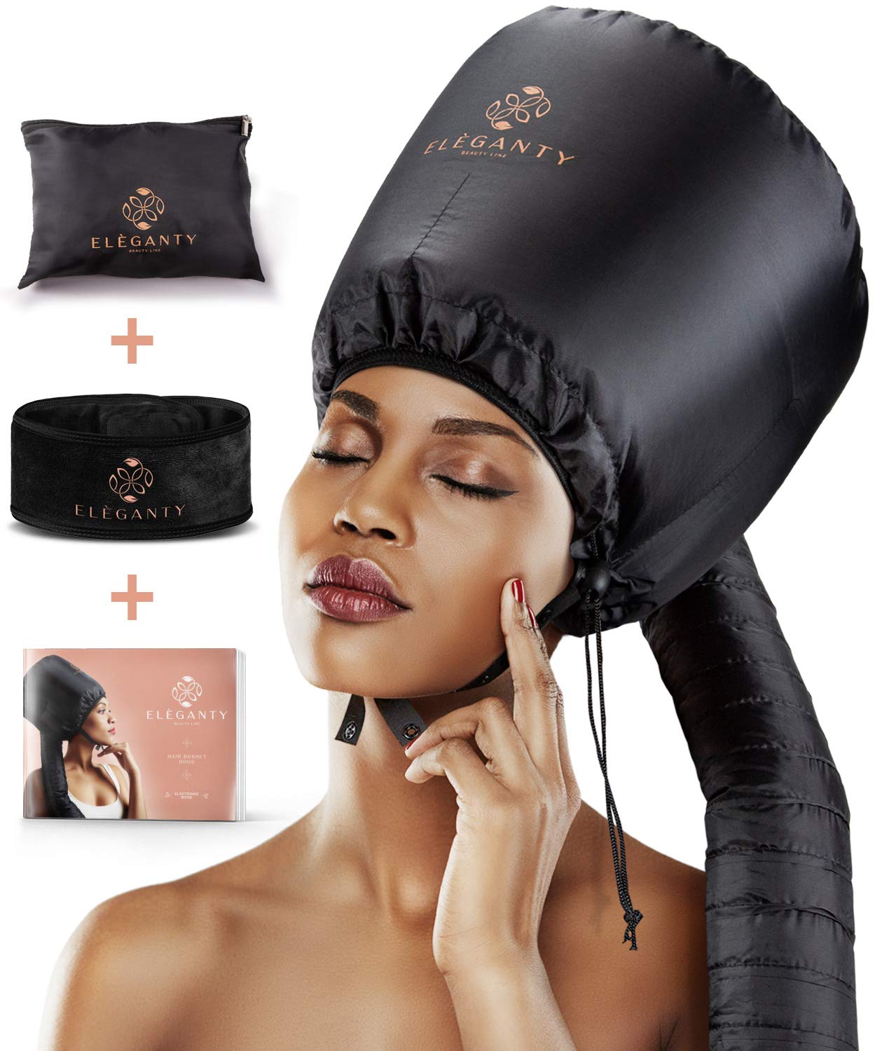 Eleganty Soft Bonnet Hood Hairdryer Attachment with Headband that Reduces  Heat Around Ears and Neck to